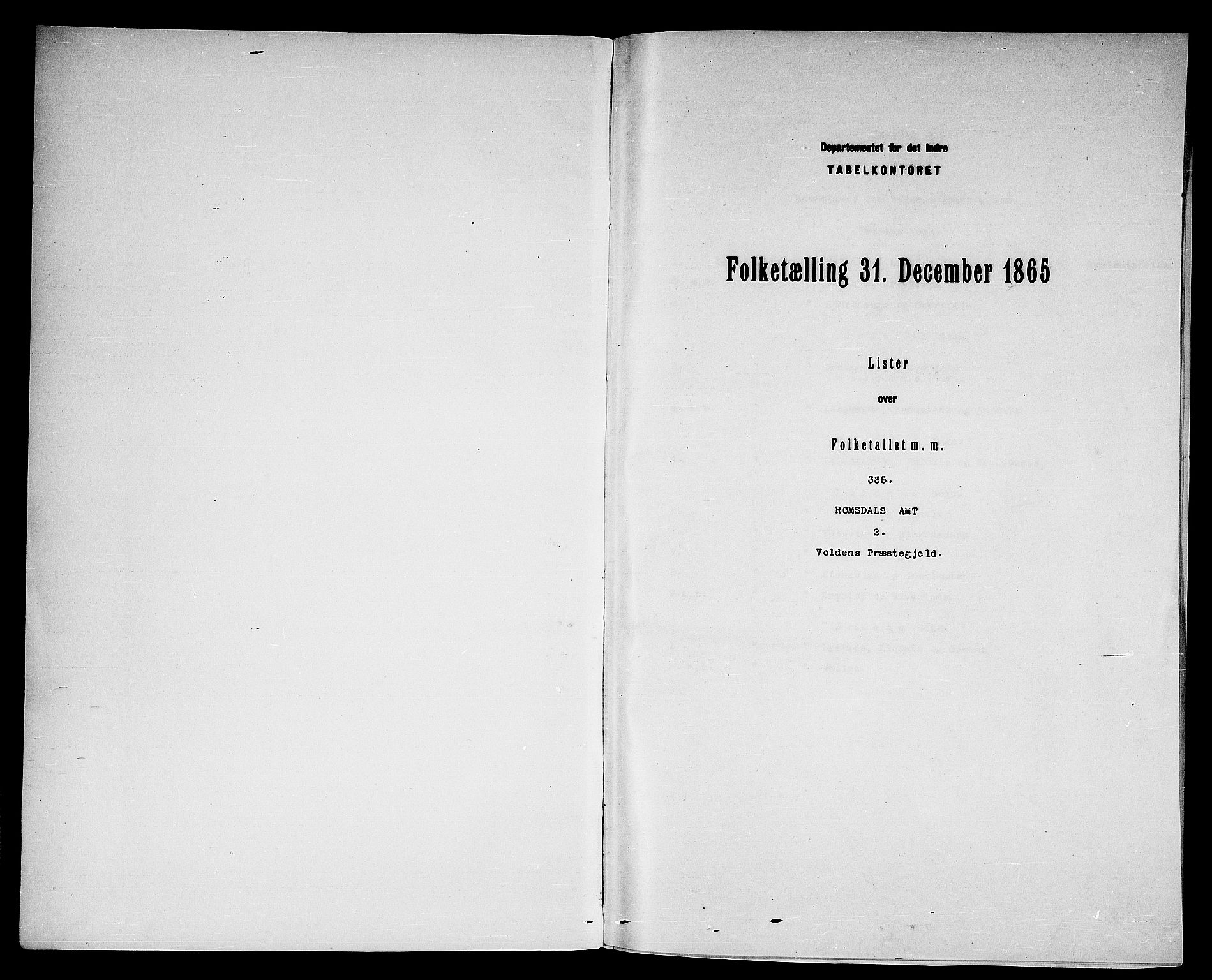RA, Folketelling 1865 for 1519P Volda prestegjeld, 1865, s. 3