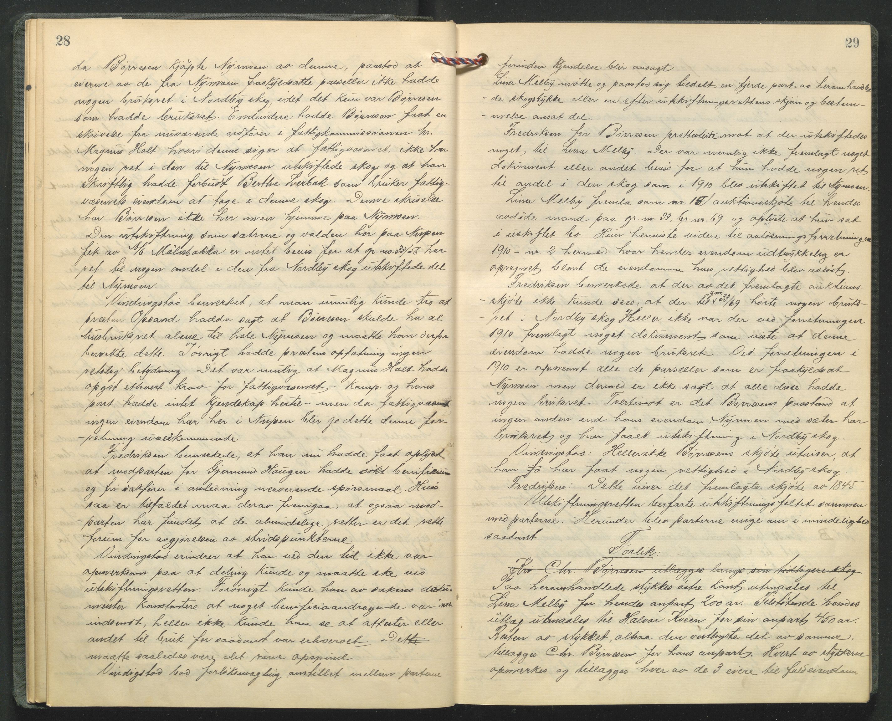 Hedmark og Østerdal jordskifterett, AV/SAH-JORDSKIFTEH-002/G/Ga/L0005/0001: Rettsbøker / Rettsbok - O, 1916-1921, s. 28-29