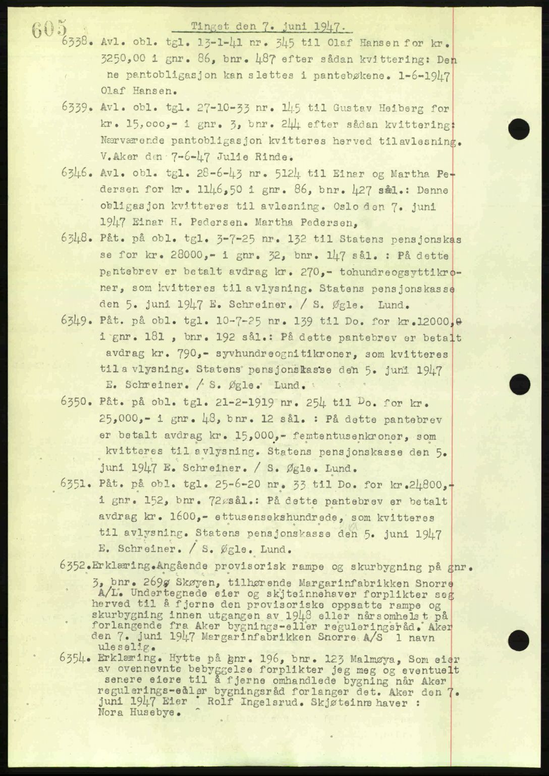 Aker herredsskriveri, SAO/A-10896/G/Gb/Gba/Gbac/L0044: Pantebok nr. B216-217, 1947-1947, Dagboknr: 6338/1947