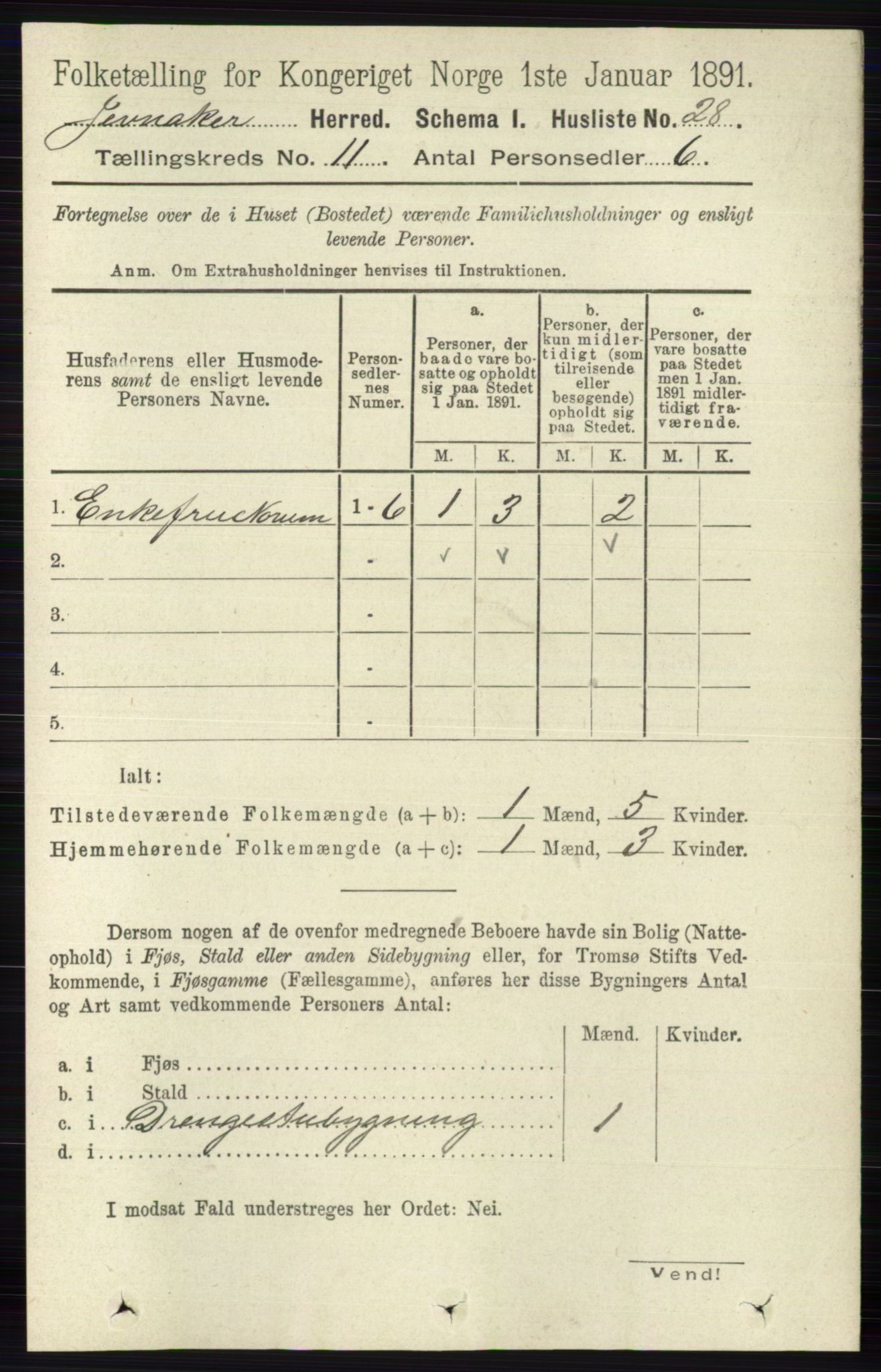 RA, Folketelling 1891 for 0532 Jevnaker herred, 1891, s. 6832