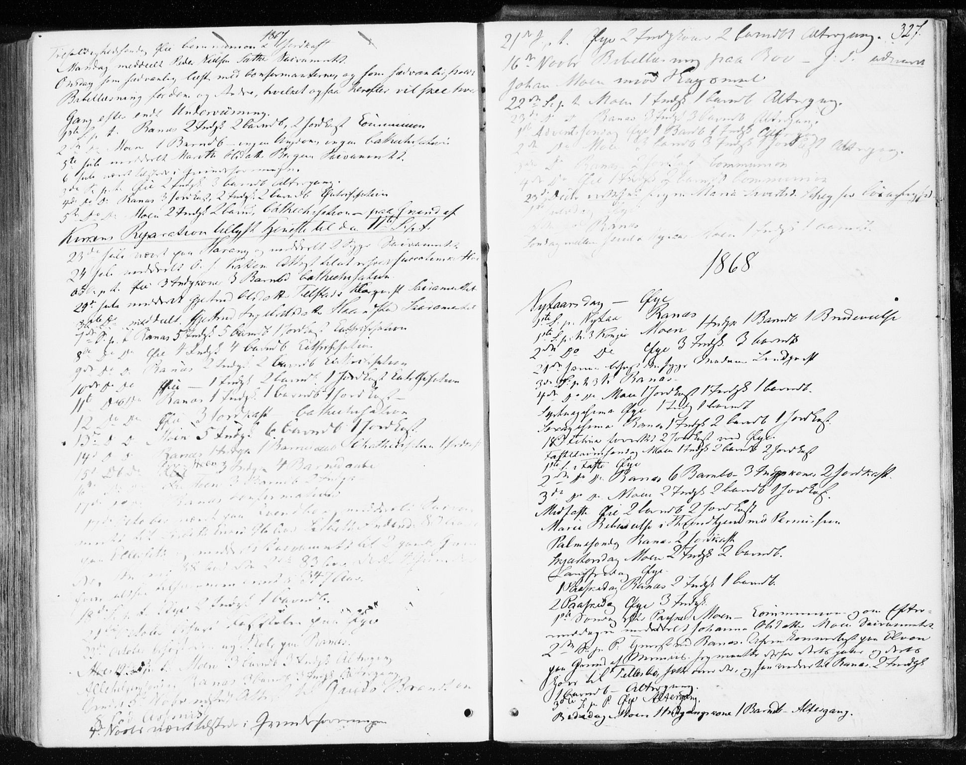 Ministerialprotokoller, klokkerbøker og fødselsregistre - Møre og Romsdal, AV/SAT-A-1454/595/L1045: Ministerialbok nr. 595A07, 1863-1873, s. 327