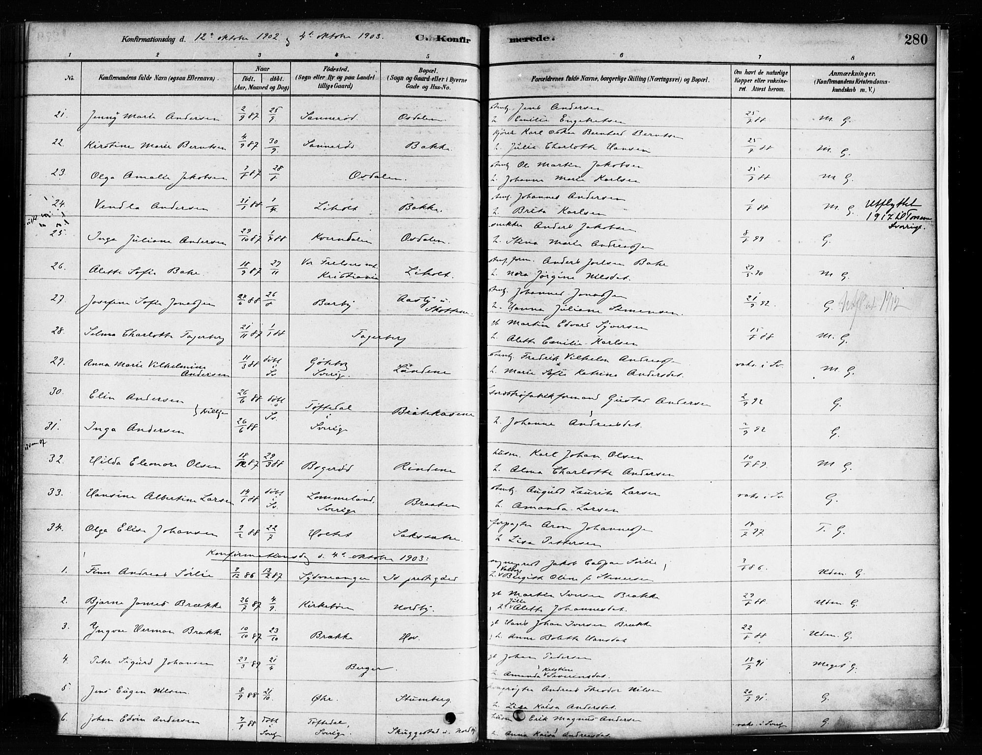 Idd prestekontor Kirkebøker, AV/SAO-A-10911/F/Fc/L0006a: Ministerialbok nr. III 6A, 1878-1903, s. 280