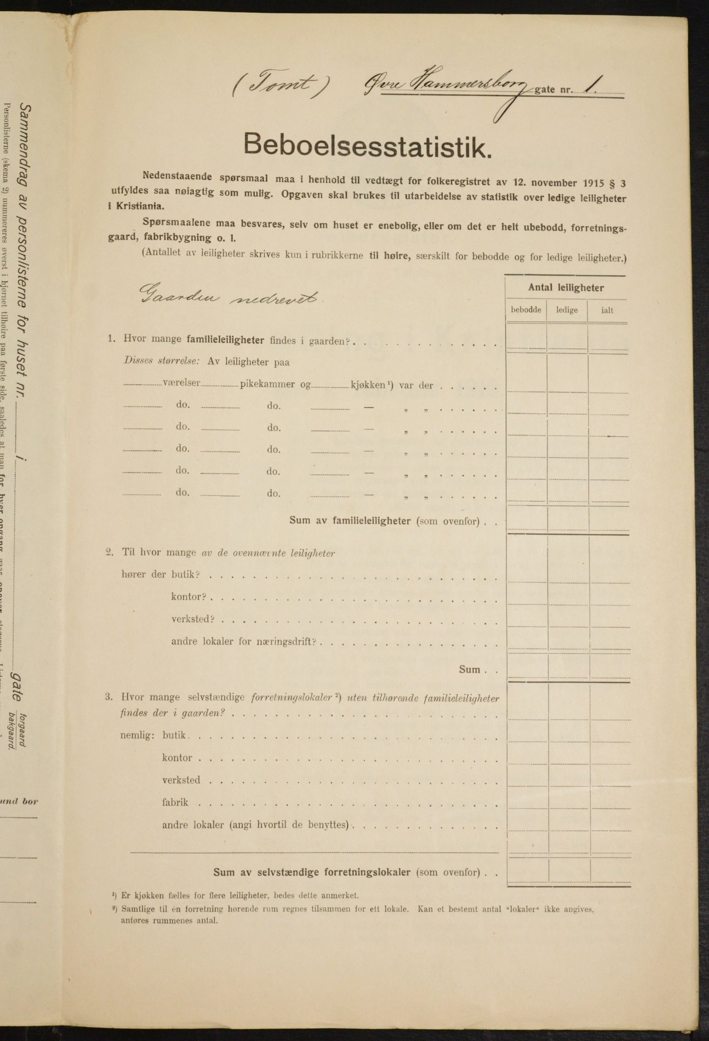 OBA, Kommunal folketelling 1.2.1916 for Kristiania, 1916, s. 133579