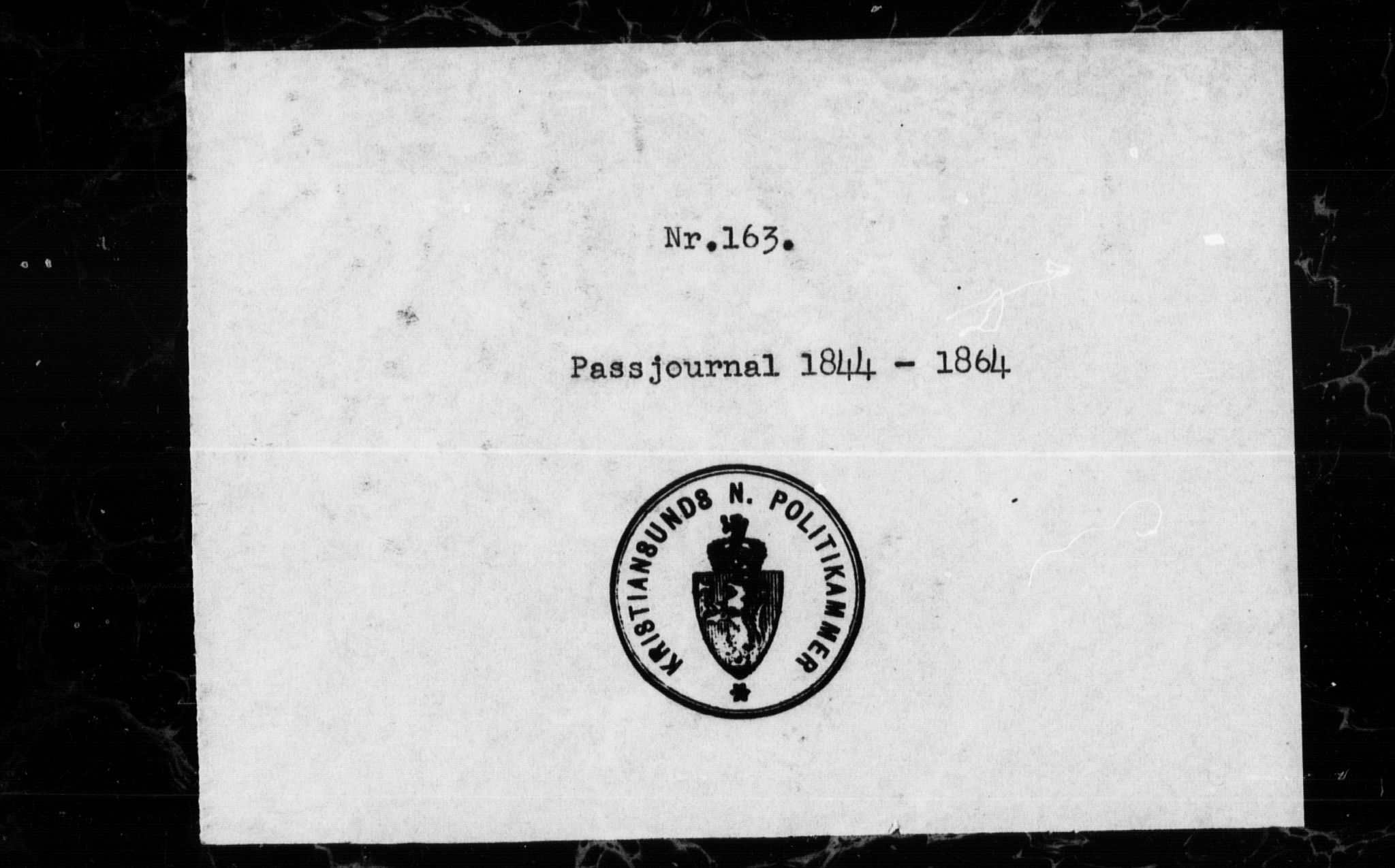 Nordmøre politikammer, SAT/A-1941/5/13/L0002: Journal over foreviste pass, 1844-1864