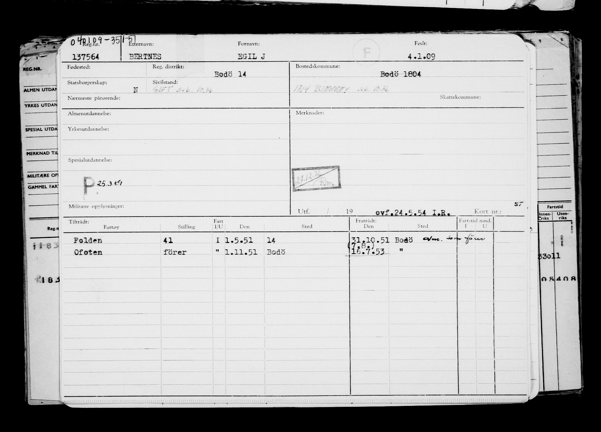 Direktoratet for sjømenn, AV/RA-S-3545/G/Gb/L0081: Hovedkort, 1909, s. 51