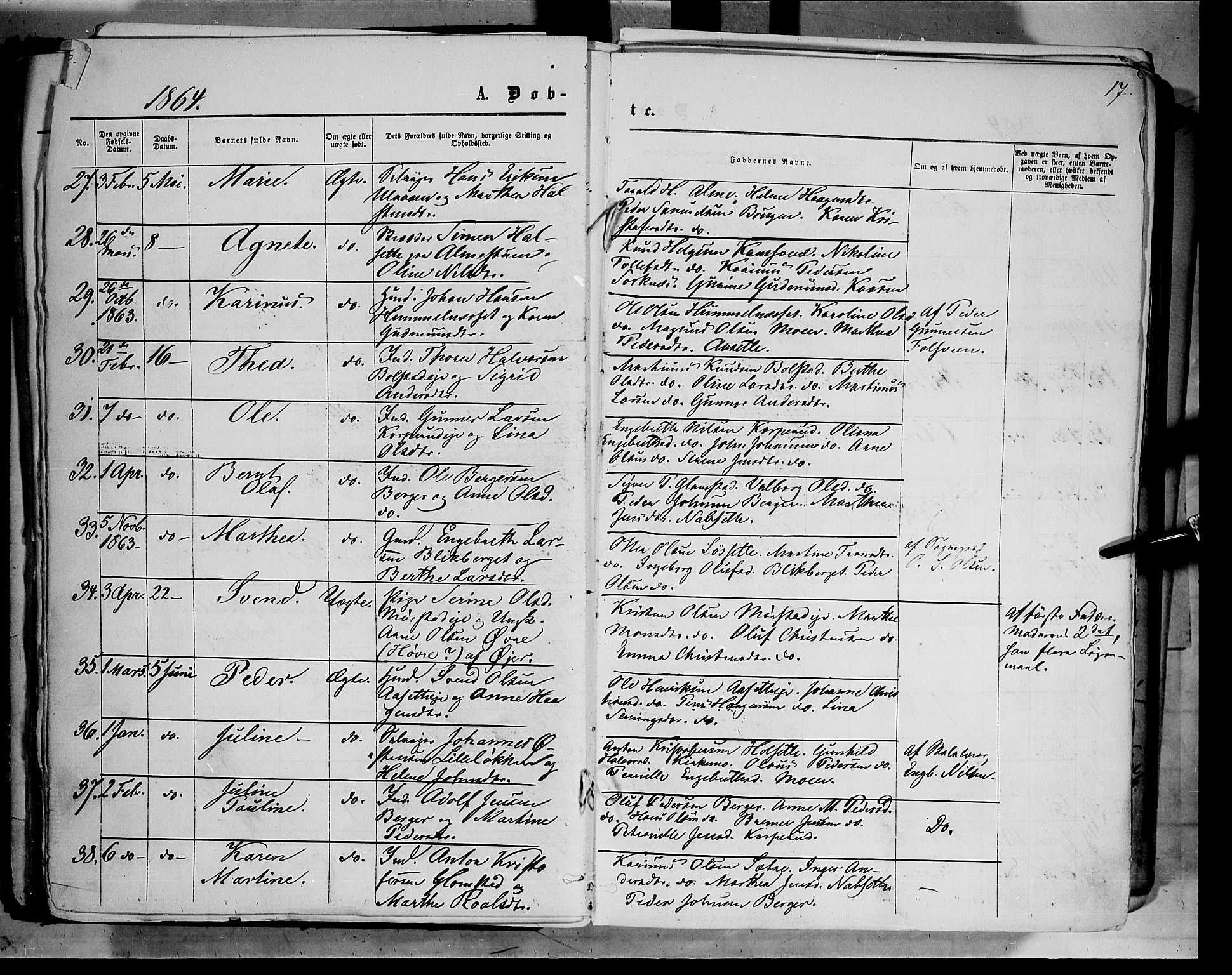 Åmot prestekontor, Hedmark, AV/SAH-PREST-056/H/Ha/Haa/L0008: Ministerialbok nr. 8, 1862-1875, s. 17