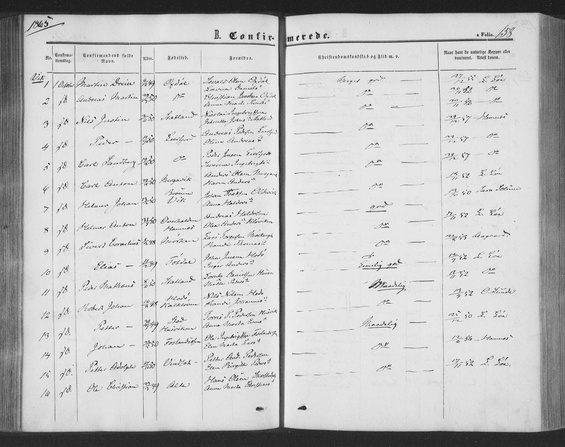 Ministerialprotokoller, klokkerbøker og fødselsregistre - Nord-Trøndelag, SAT/A-1458/773/L0615: Ministerialbok nr. 773A06, 1857-1870, s. 158