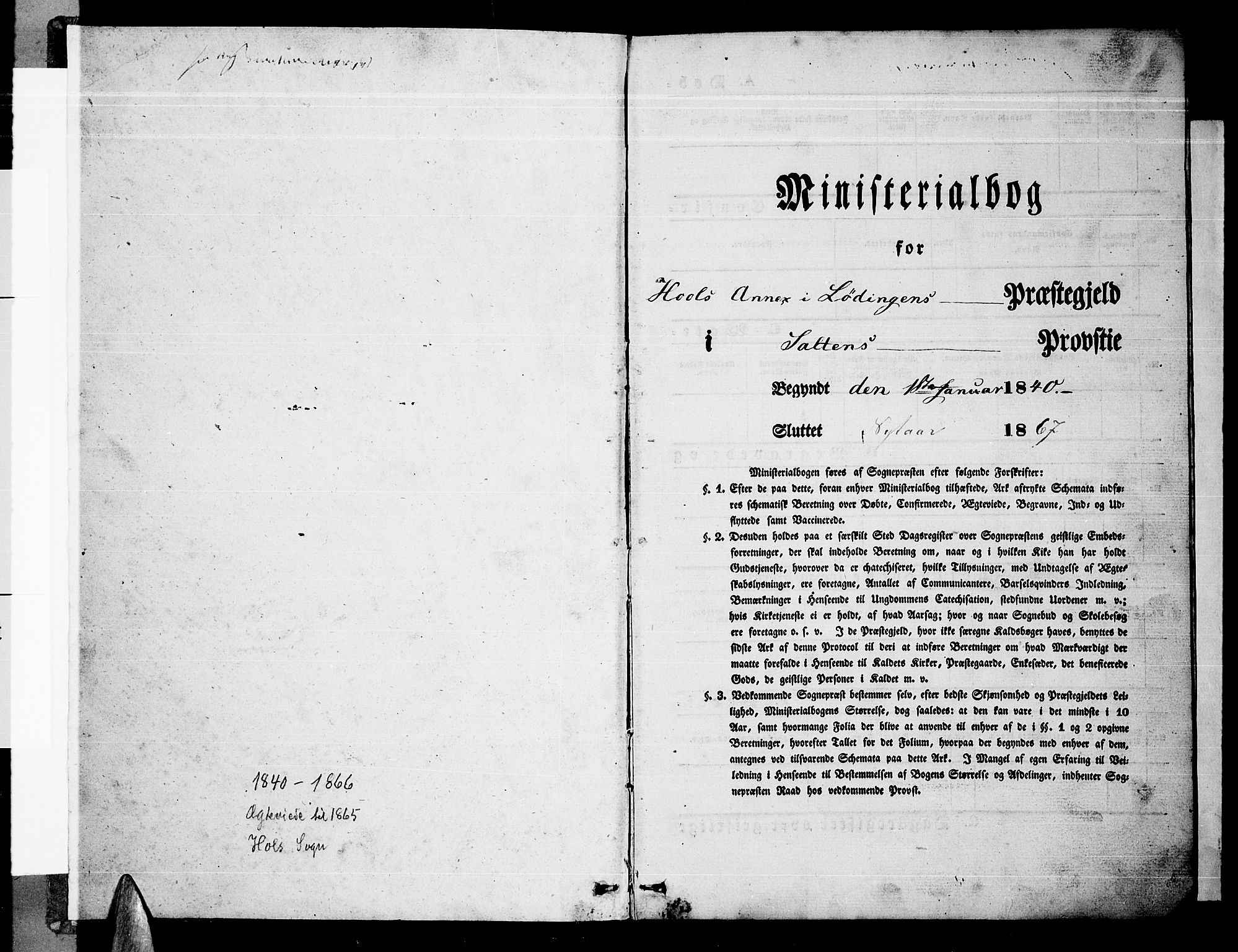 Ministerialprotokoller, klokkerbøker og fødselsregistre - Nordland, SAT/A-1459/865/L0929: Klokkerbok nr. 865C01, 1840-1866