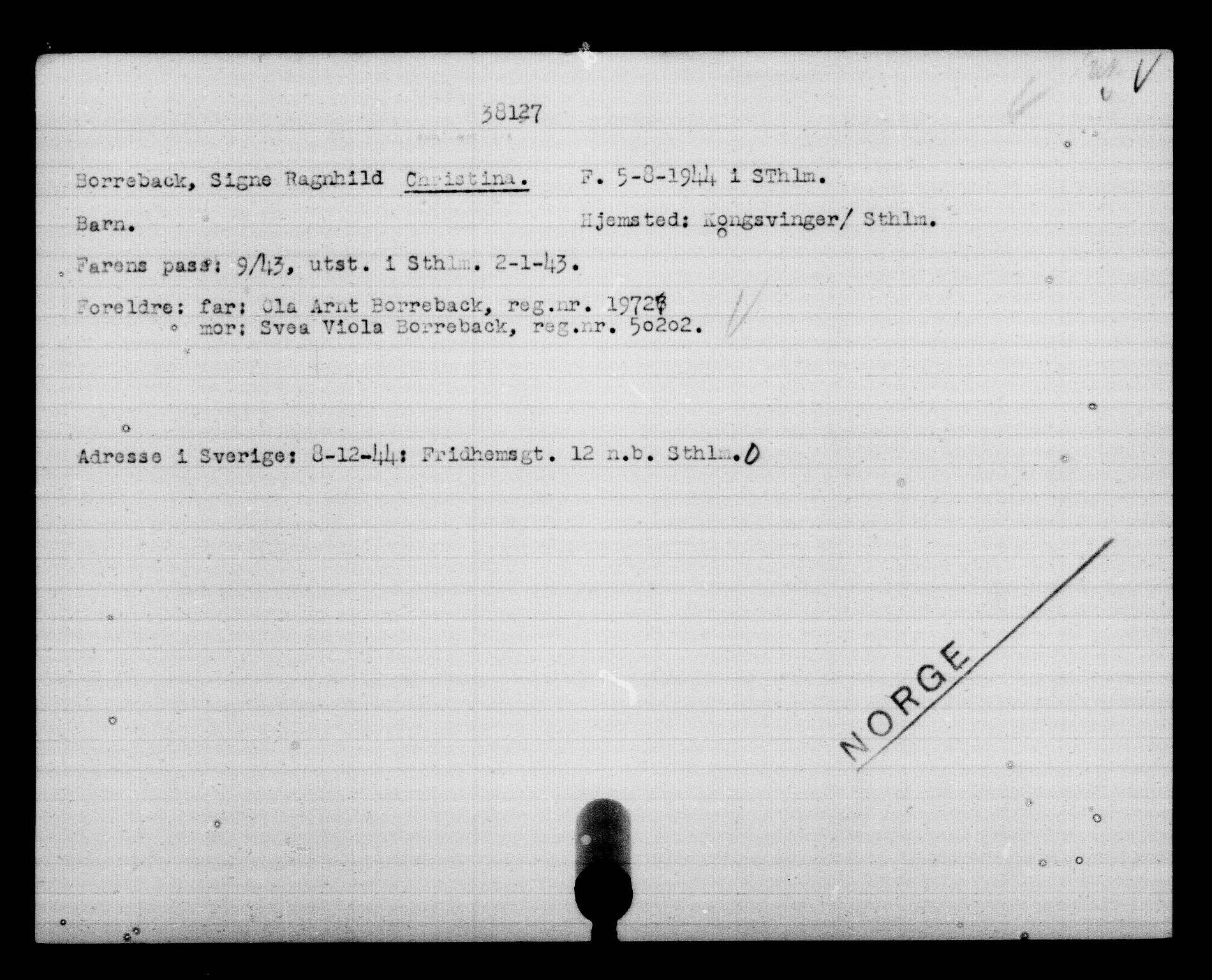 Utenriksstasjonene, Legasjonen i Stockholm, Flyktningkontoret, AV/RA-S-6753/V/Va/L0015: Kjesäterkartoteket, flyktninger med registreringsnr. 37800-40770, 1940-1945, s. 331