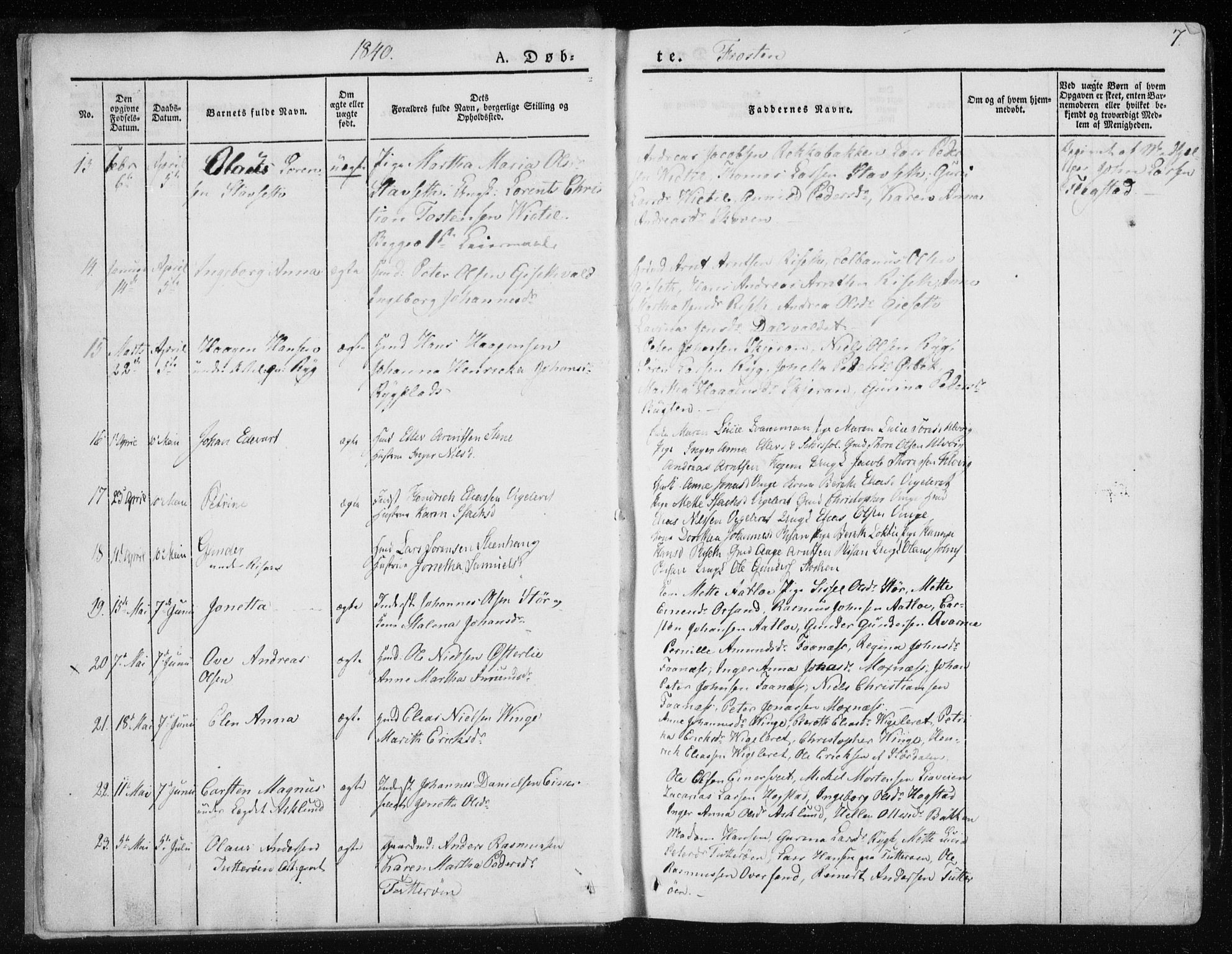 Ministerialprotokoller, klokkerbøker og fødselsregistre - Nord-Trøndelag, SAT/A-1458/713/L0115: Ministerialbok nr. 713A06, 1838-1851, s. 7
