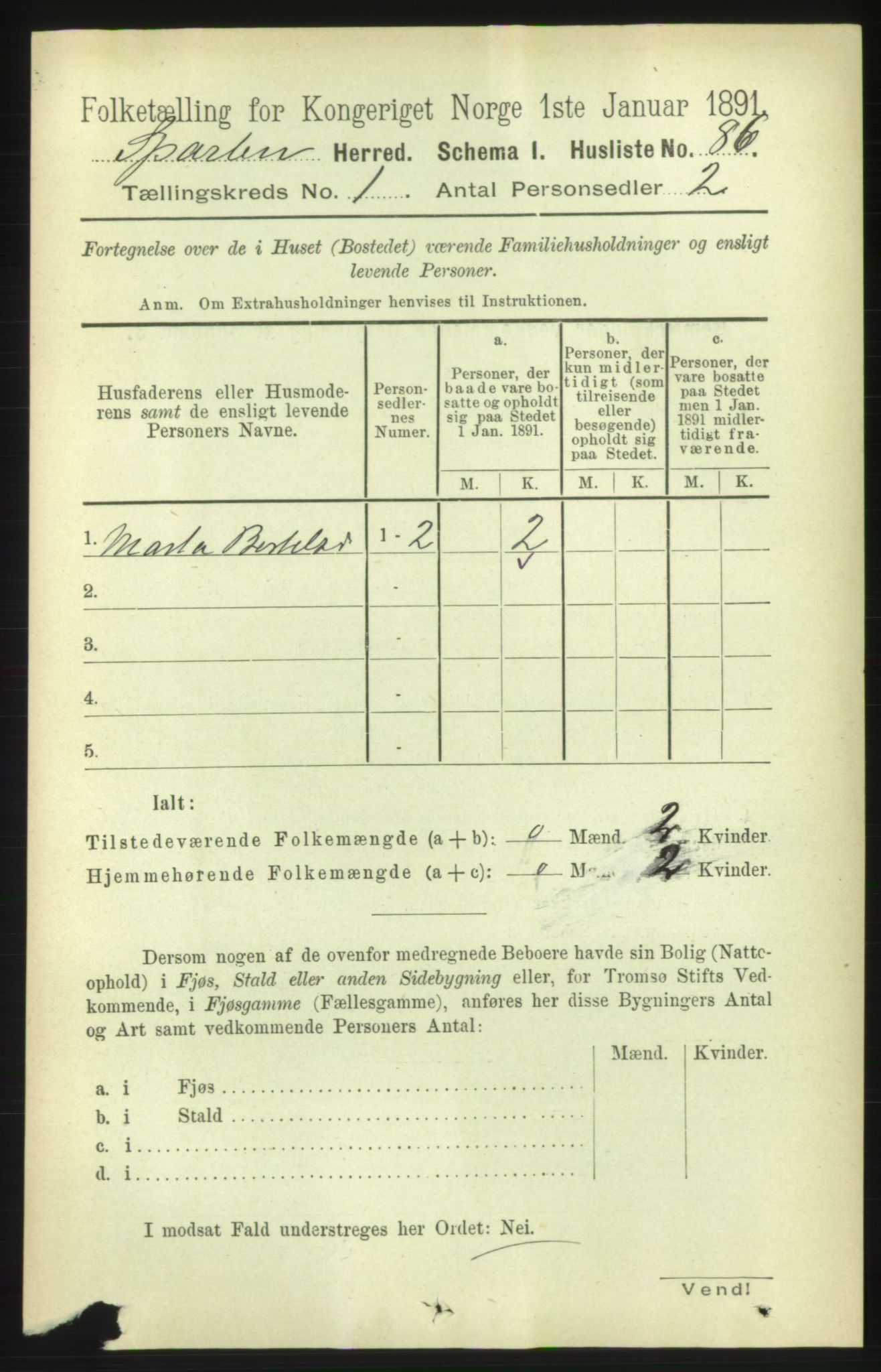 RA, Folketelling 1891 for 1731 Sparbu herred, 1891, s. 112