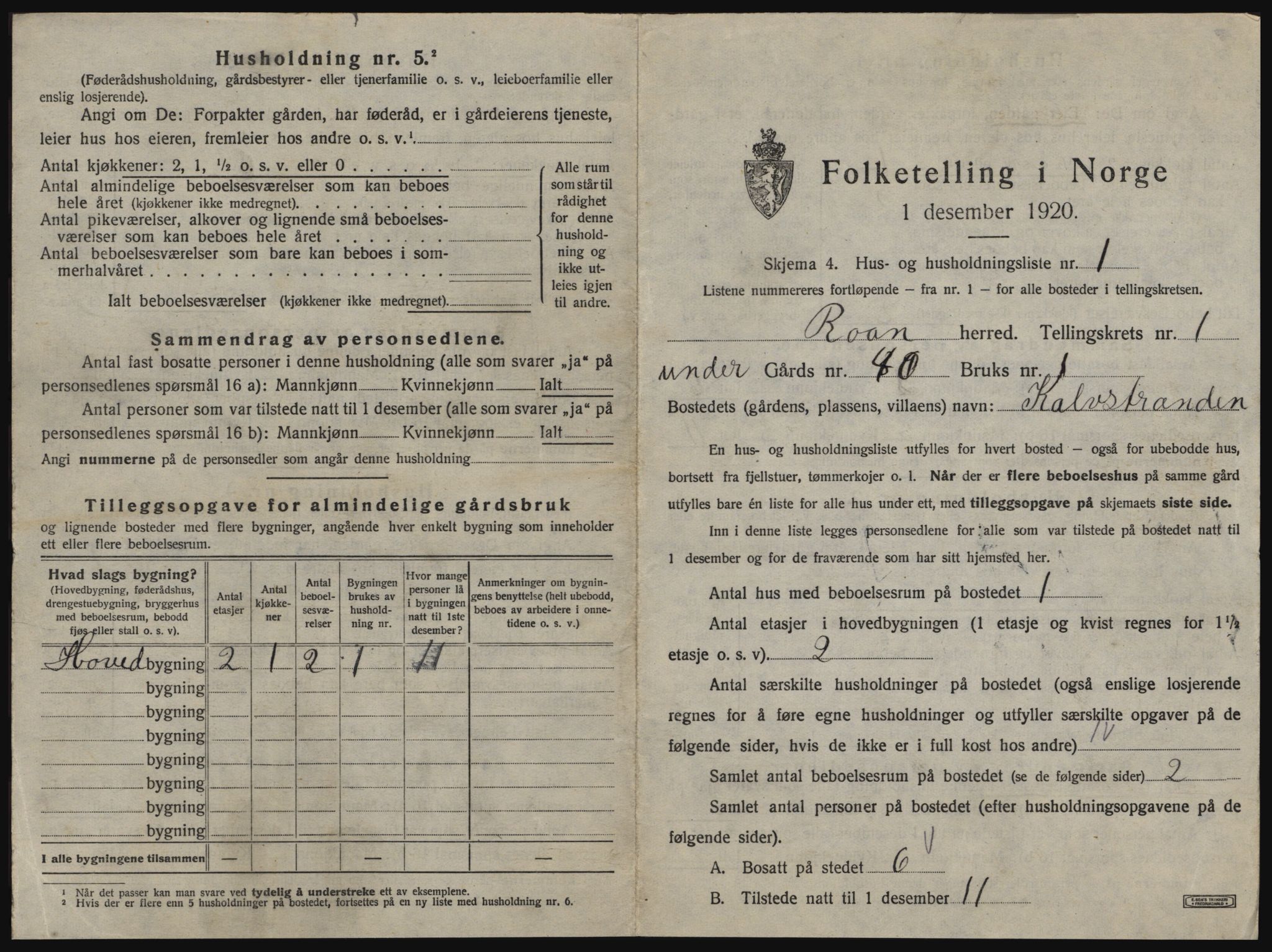 SAT, Folketelling 1920 for 1632 Roan herred, 1920, s. 29