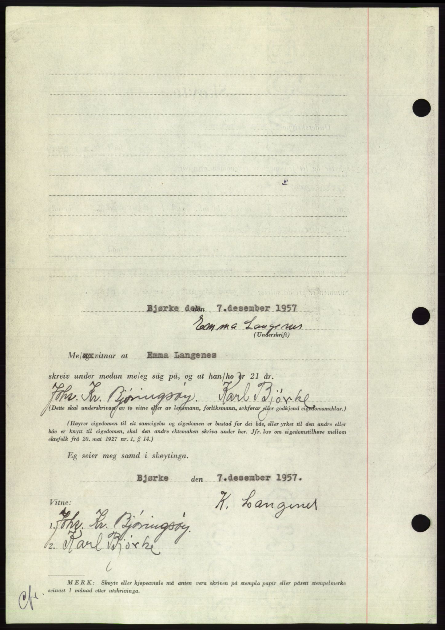 Søre Sunnmøre sorenskriveri, AV/SAT-A-4122/1/2/2C/L0108: Pantebok nr. 34A, 1957-1958, Dagboknr: 3053/1957