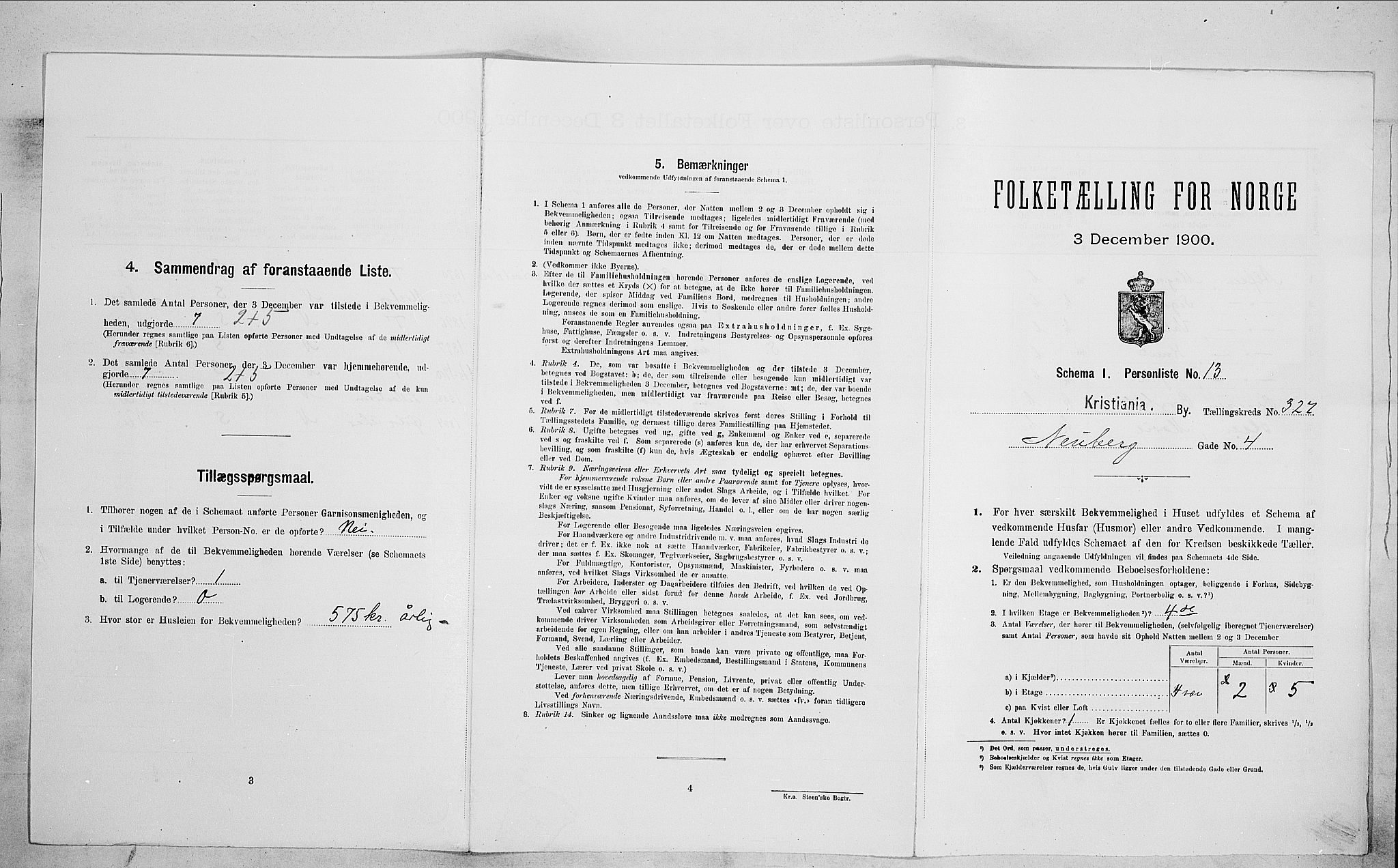 SAO, Folketelling 1900 for 0301 Kristiania kjøpstad, 1900, s. 63212