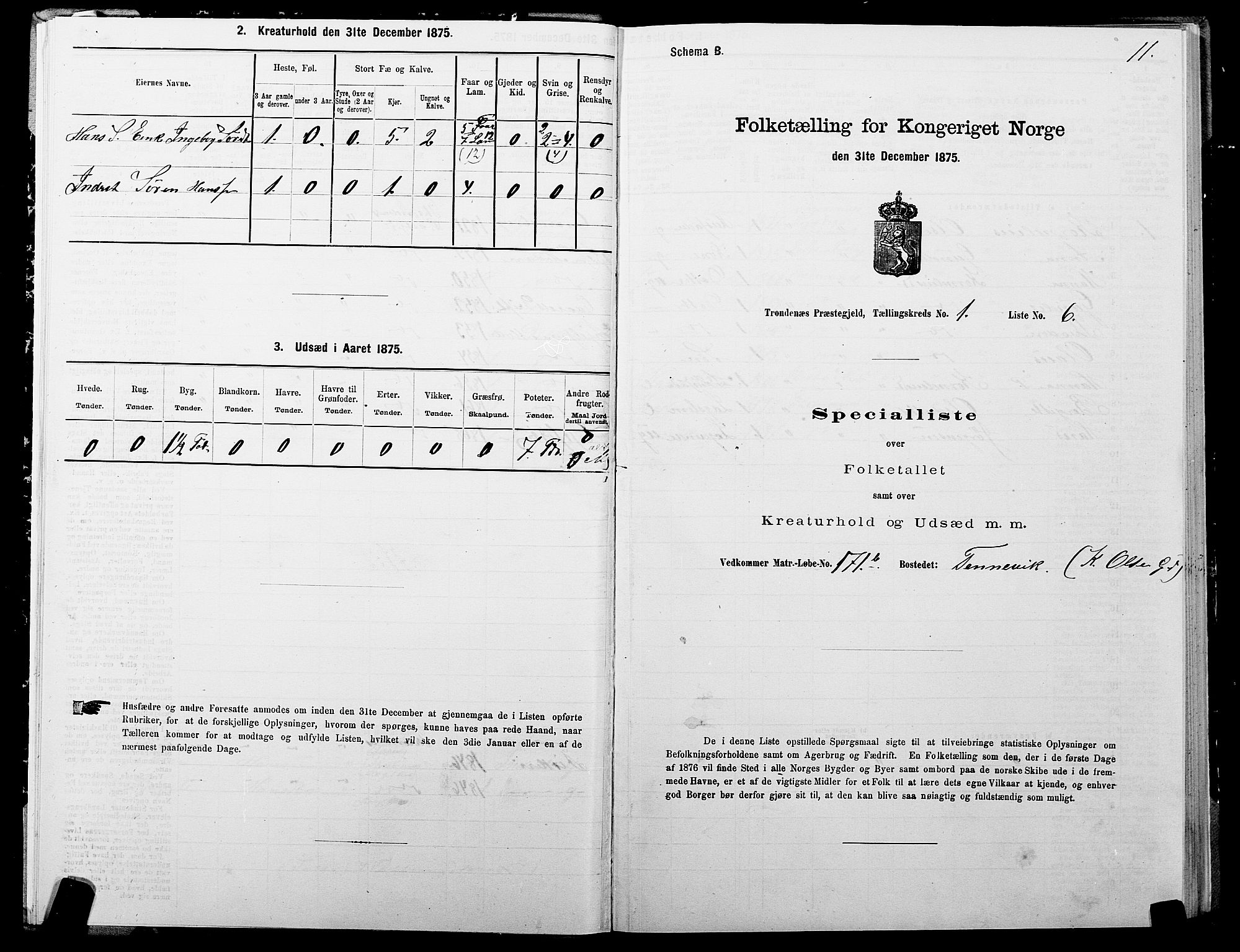 SATØ, Folketelling 1875 for 1914P Trondenes prestegjeld, 1875, s. 1011