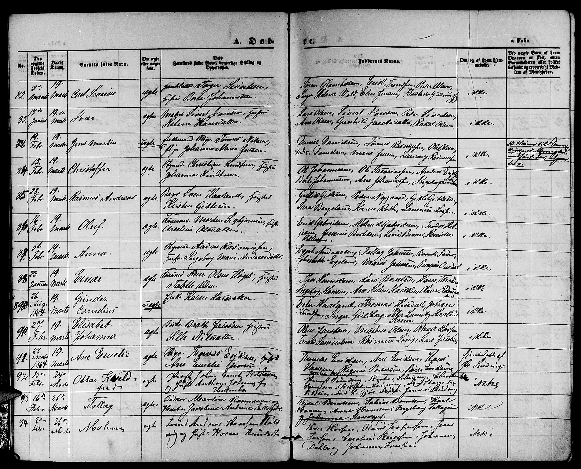 St. Petri sokneprestkontor, AV/SAST-A-101813/001/30/30BB/L0001: Klokkerbok nr. B 1, 1865-1878
