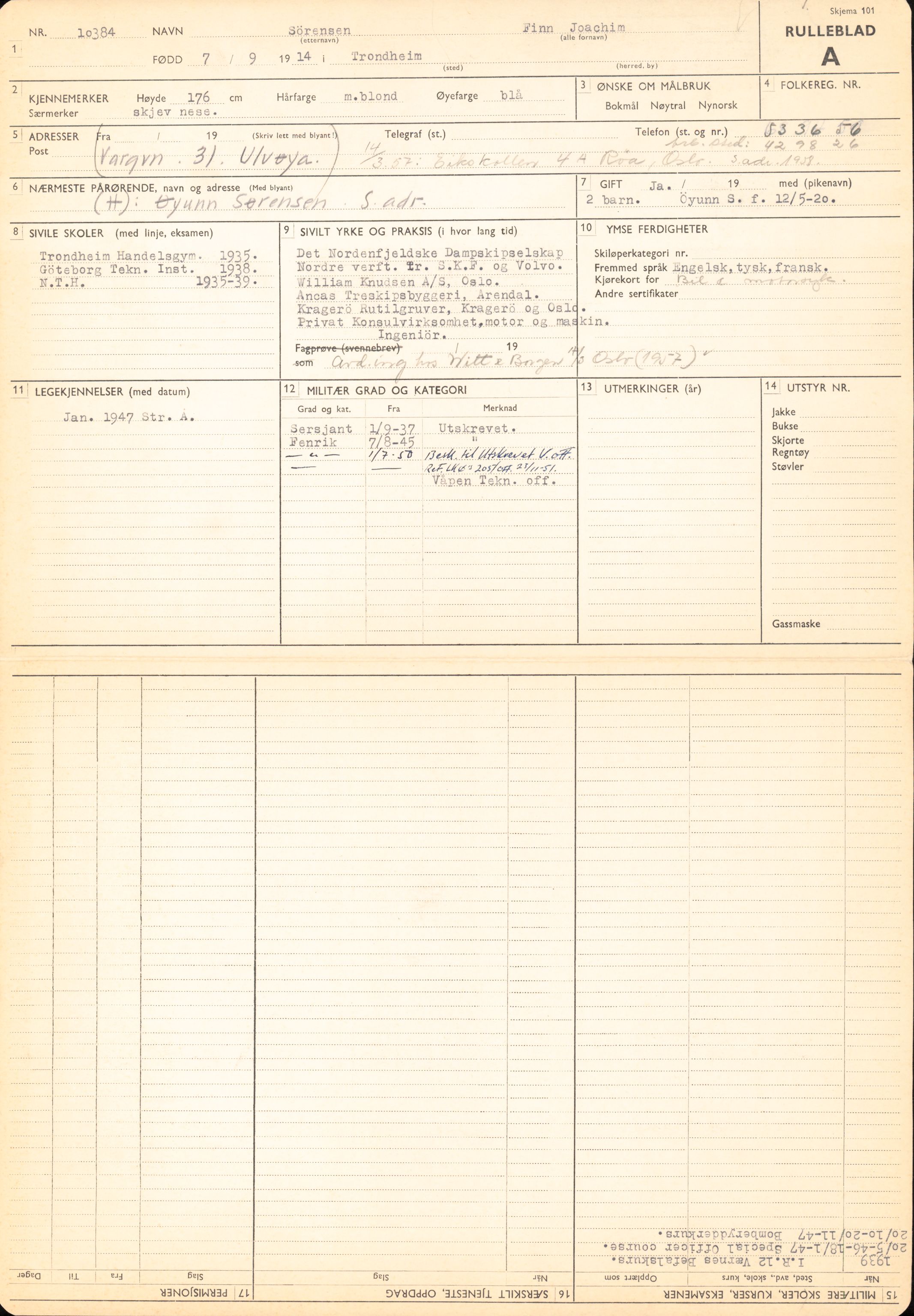 Forsvaret, Forsvarets overkommando/Luftforsvarsstaben, RA/RAFA-4079/P/Pa/L0038: Personellpapirer, 1914, s. 236