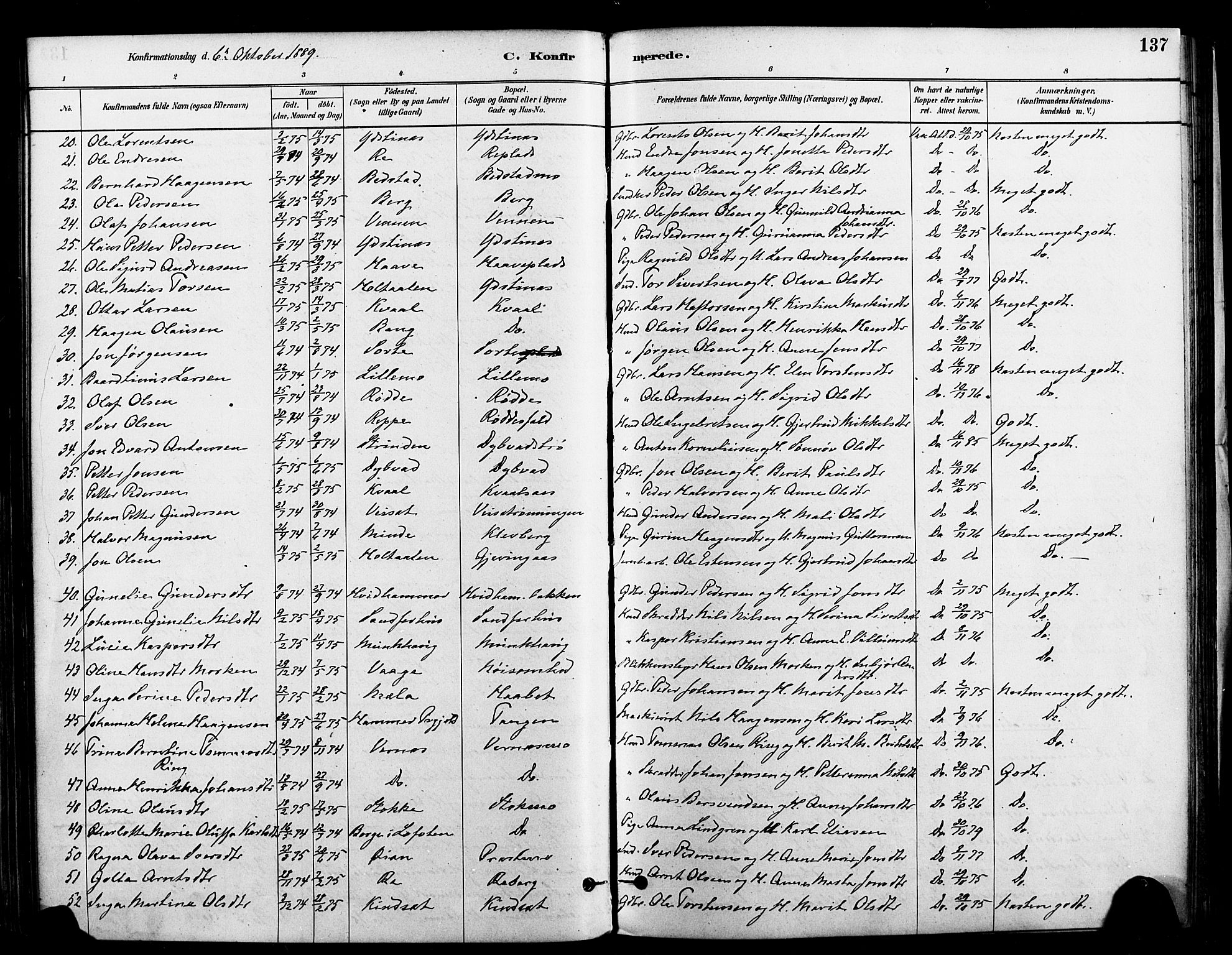 Ministerialprotokoller, klokkerbøker og fødselsregistre - Nord-Trøndelag, AV/SAT-A-1458/709/L0077: Ministerialbok nr. 709A17, 1880-1895, s. 137