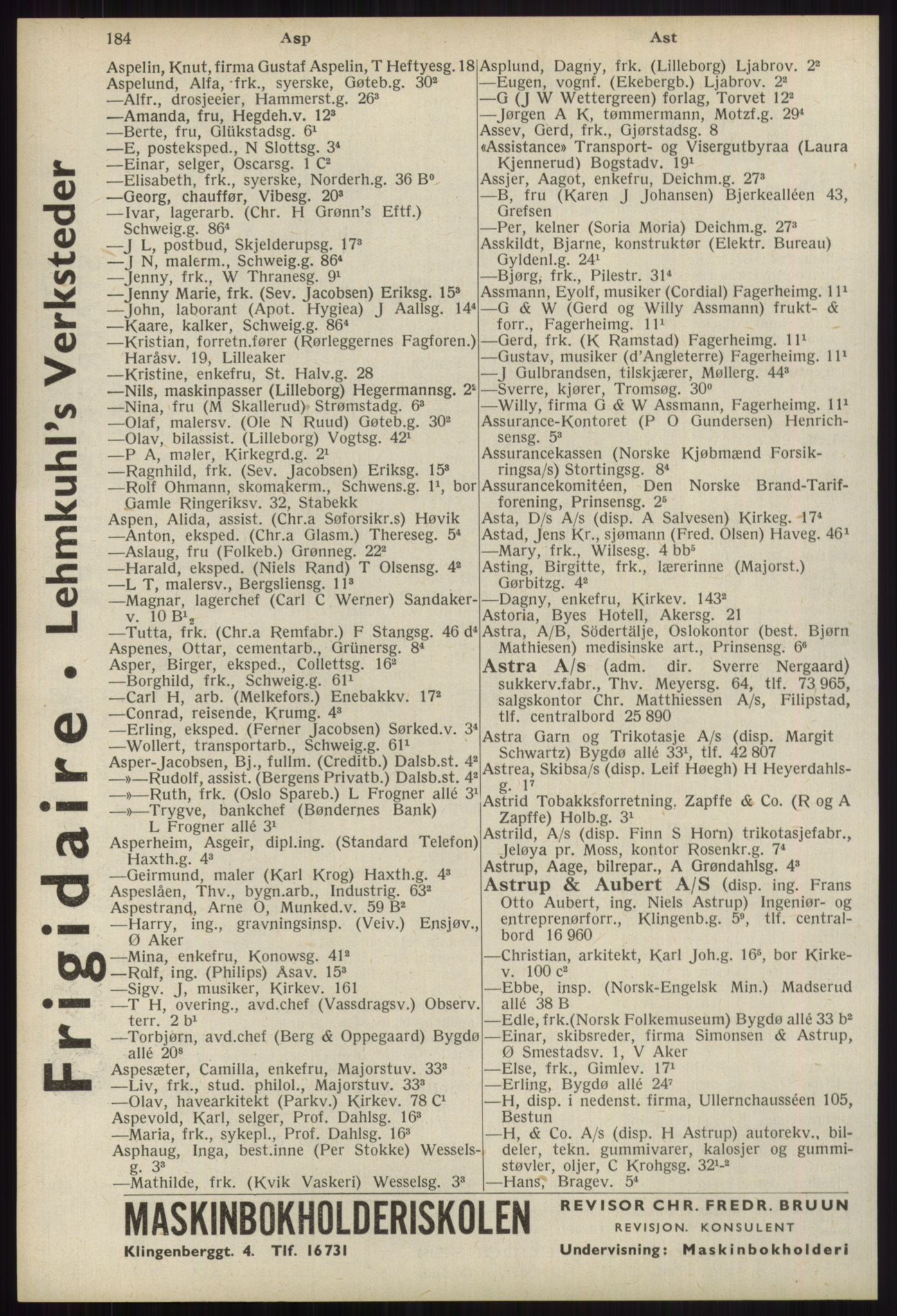 Kristiania/Oslo adressebok, PUBL/-, 1939, s. 184