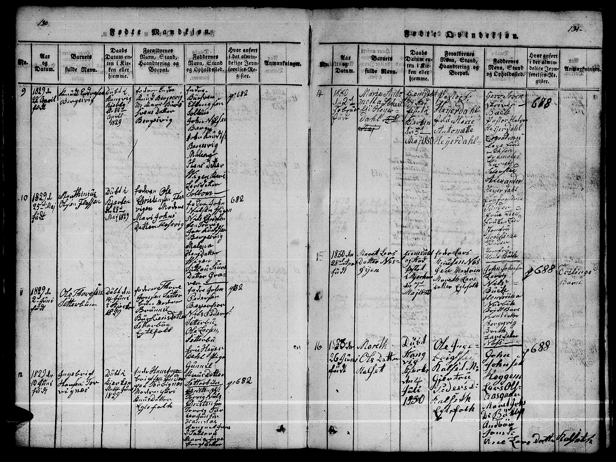 Ministerialprotokoller, klokkerbøker og fødselsregistre - Møre og Romsdal, AV/SAT-A-1454/592/L1031: Klokkerbok nr. 592C01, 1820-1833, s. 130-131