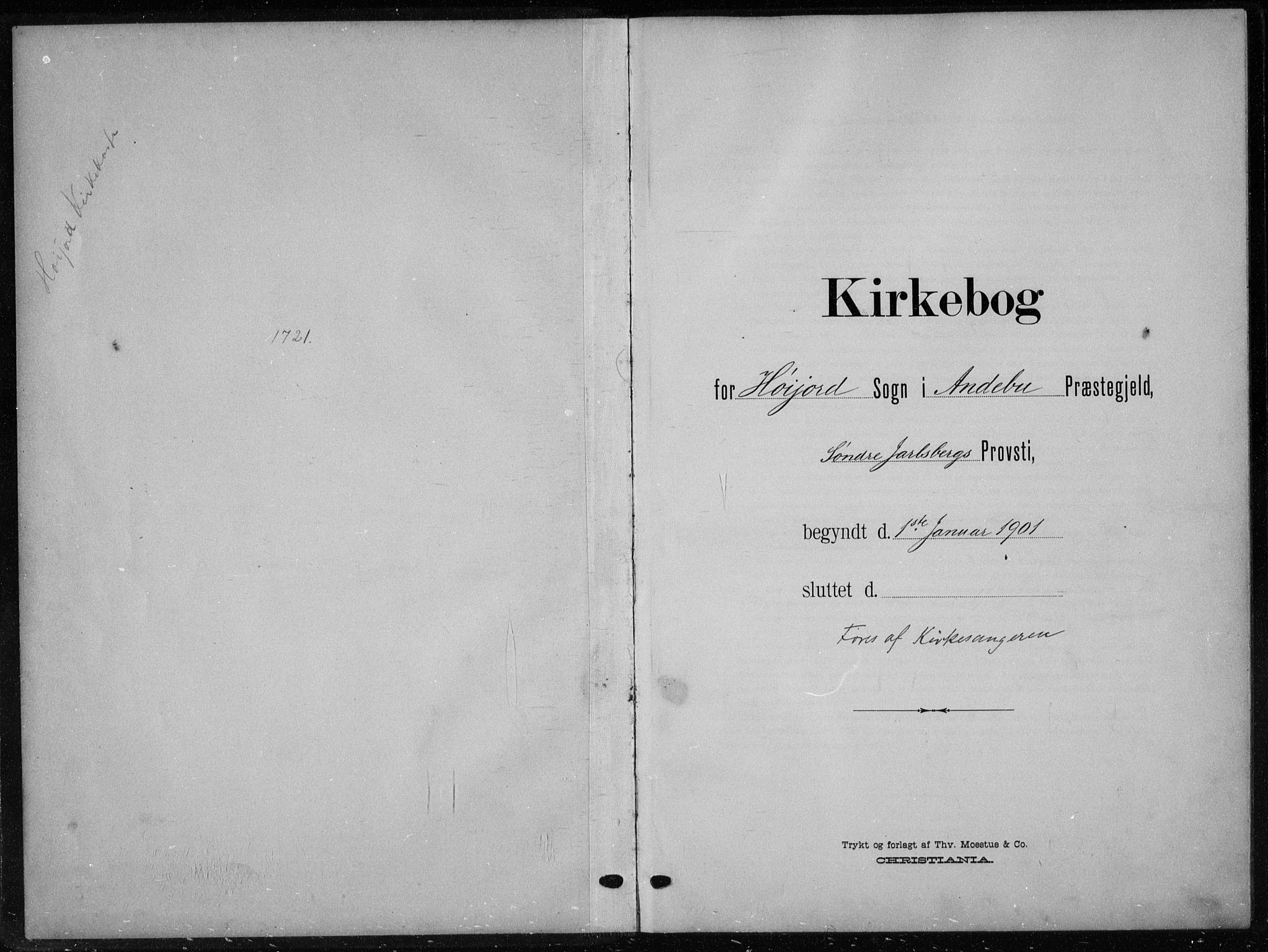 Andebu kirkebøker, SAKO/A-336/G/Gb/L0001: Klokkerbok nr. II 1, 1901-1936