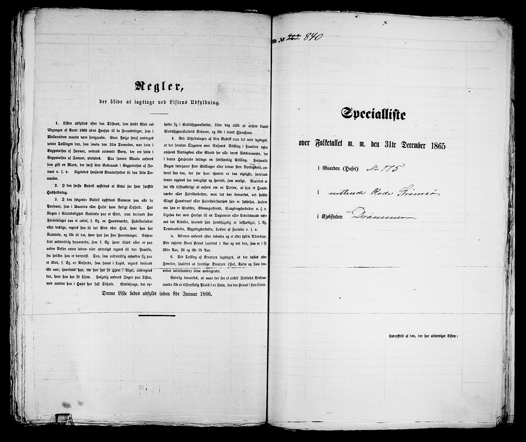 RA, Folketelling 1865 for 0602bP Strømsø prestegjeld i Drammen kjøpstad, 1865, s. 495
