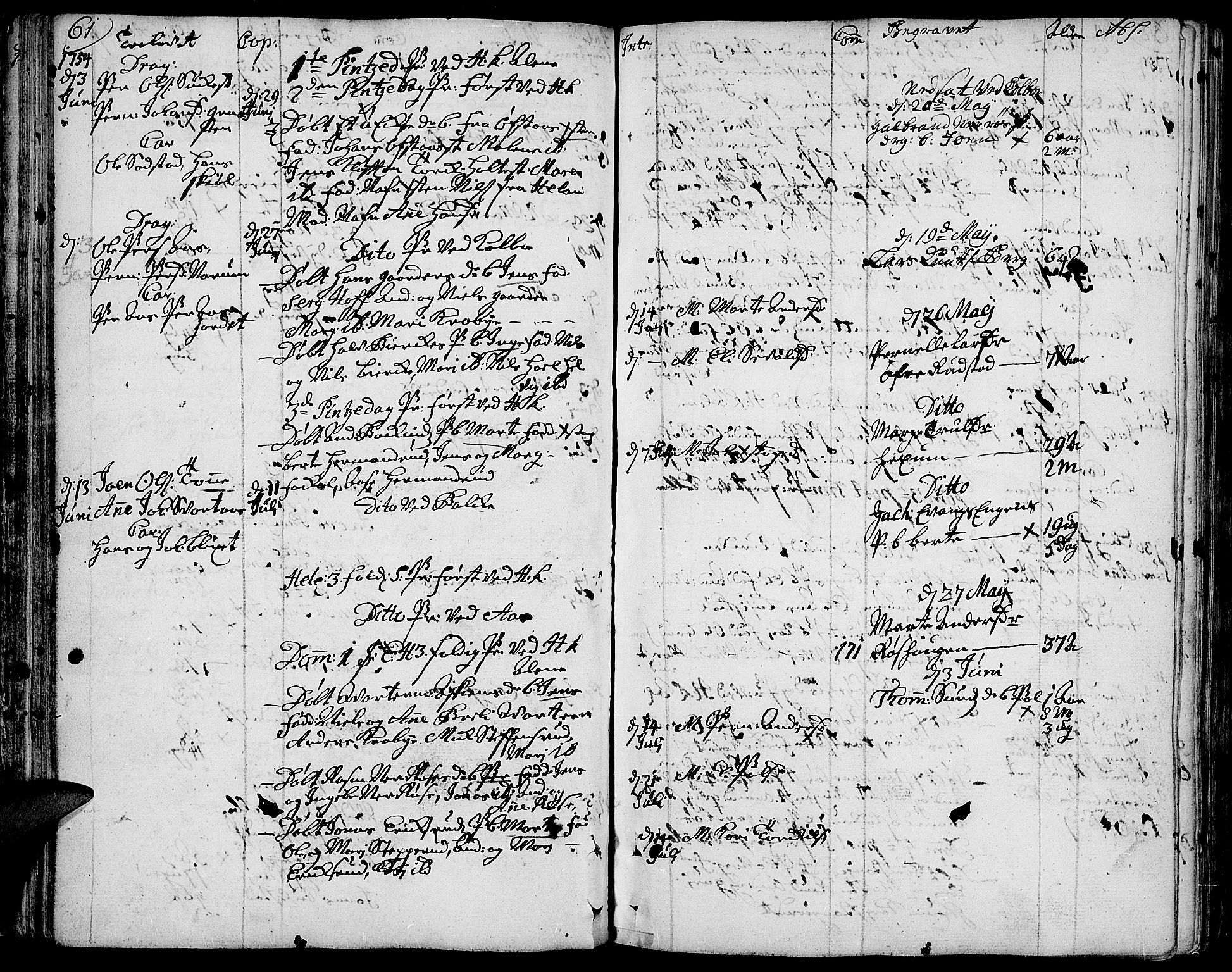 Toten prestekontor, SAH/PREST-102/H/Ha/Haa/L0004: Ministerialbok nr. 4, 1751-1761, s. 61