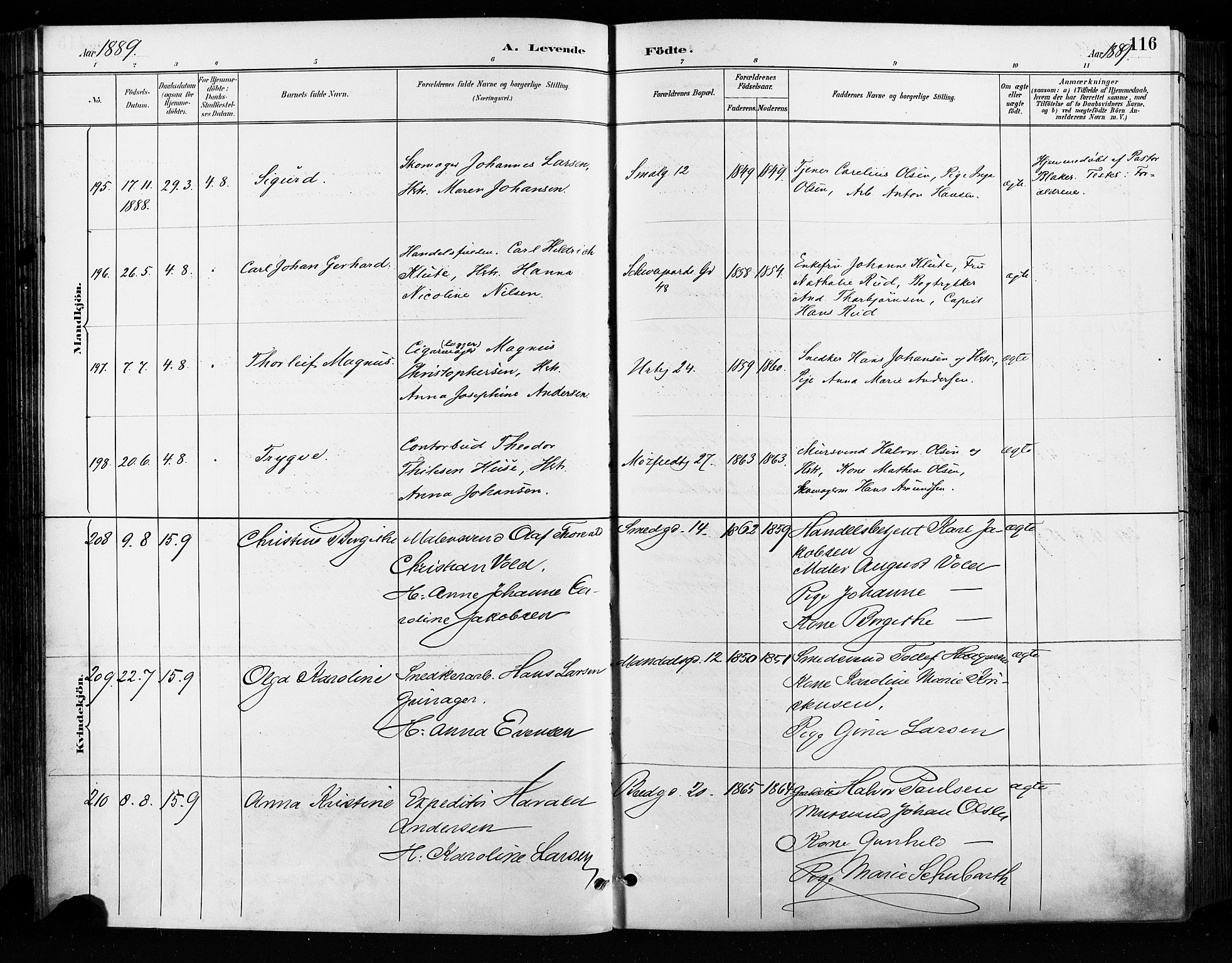 Grønland prestekontor Kirkebøker, SAO/A-10848/F/Fa/L0009: Ministerialbok nr. 9, 1888-1893, s. 116