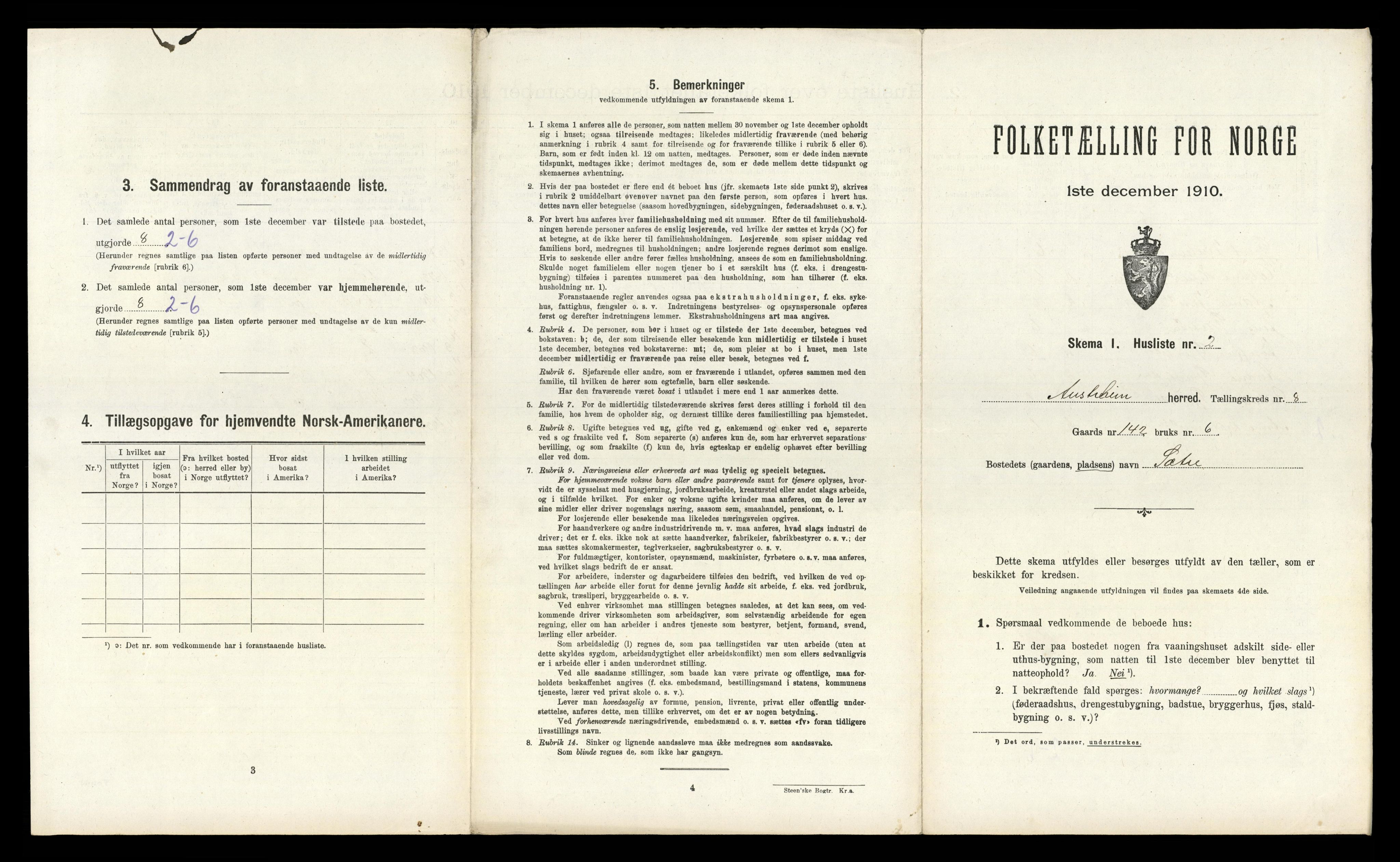 RA, Folketelling 1910 for 1264 Austrheim herred, 1910, s. 490