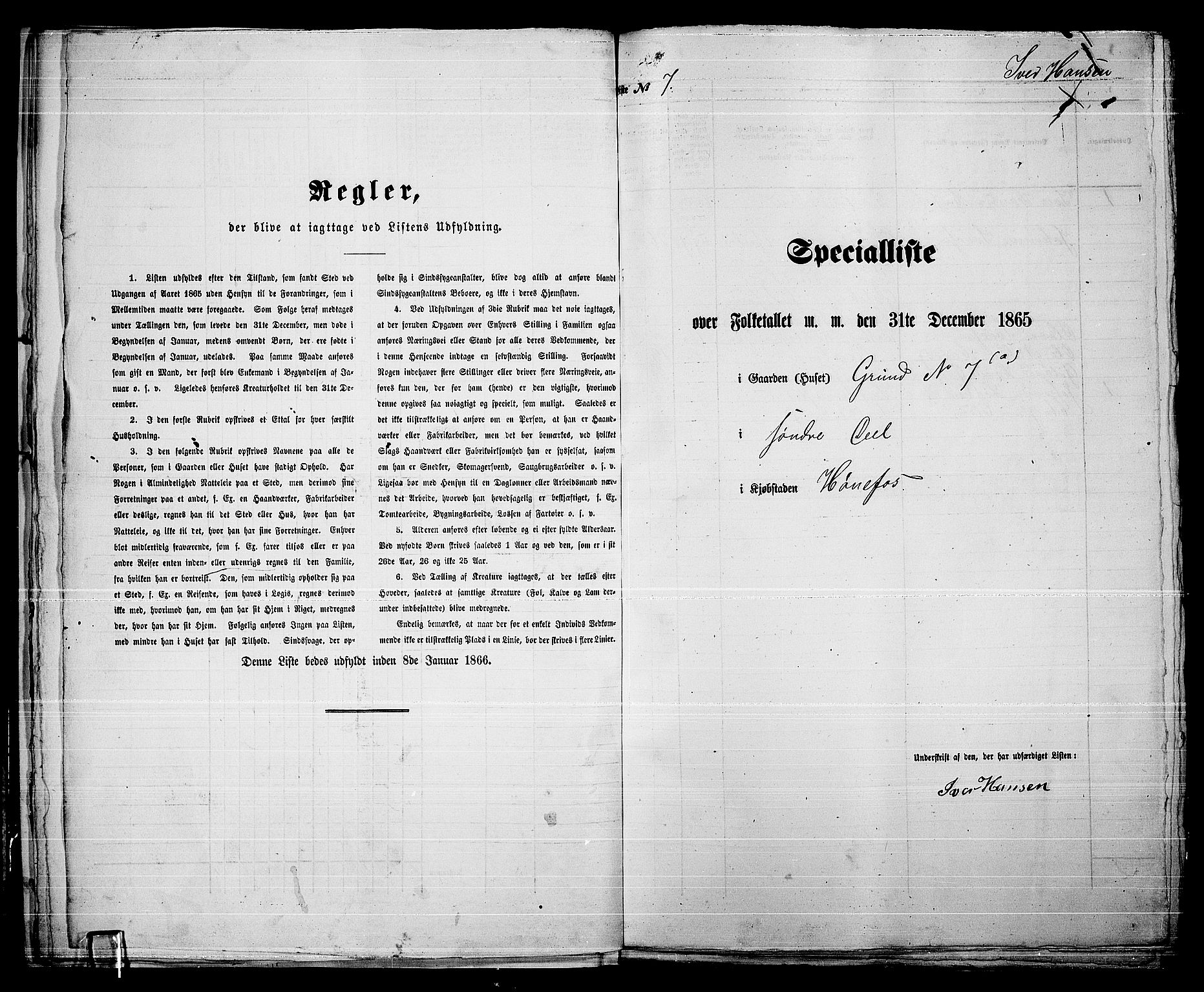 RA, Folketelling 1865 for 0601B Norderhov prestegjeld, Hønefoss kjøpstad, 1865, s. 19