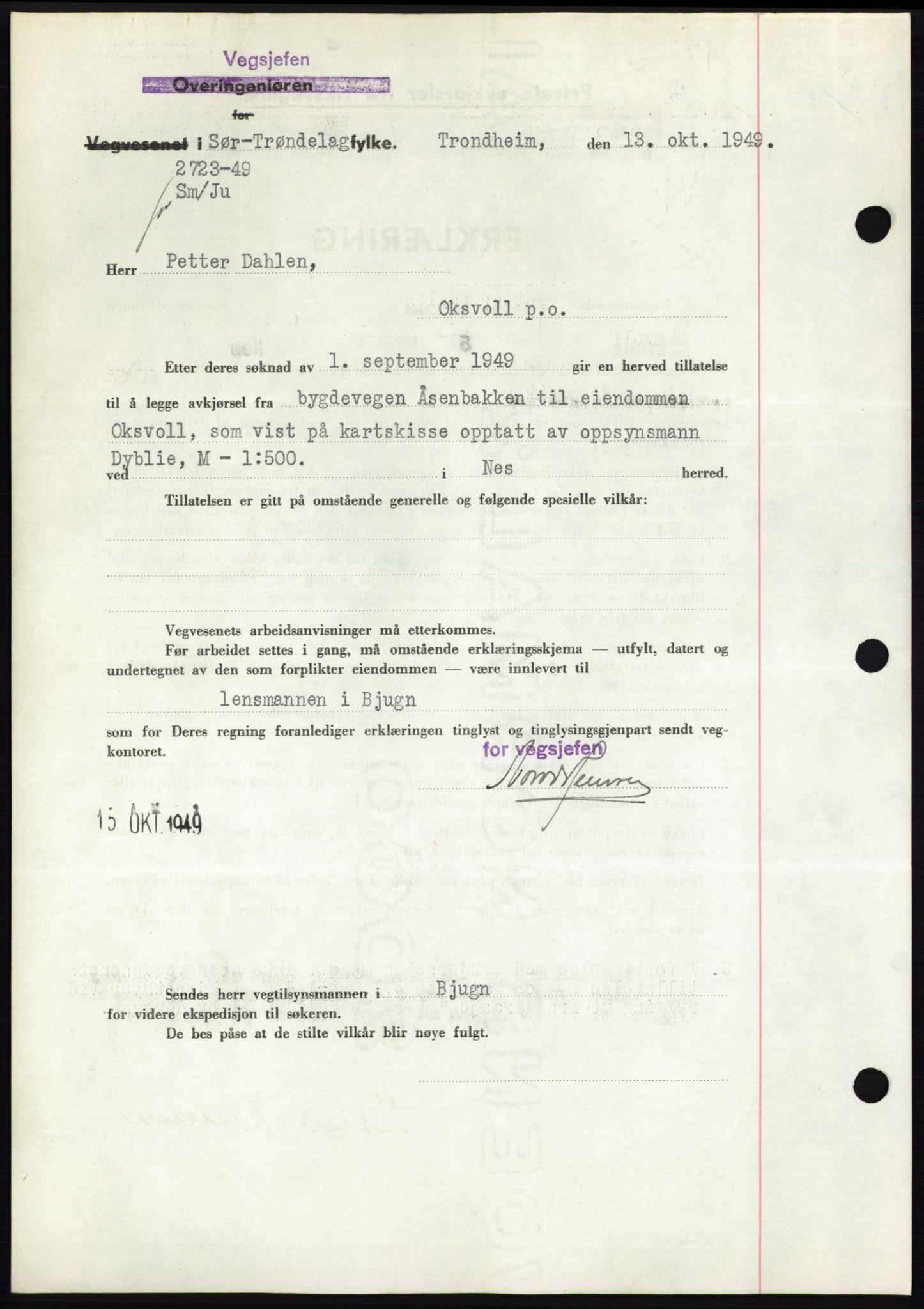 Fosen sorenskriveri, AV/SAT-A-1107/1/2/2C: Pantebok nr. B3, 1948-1950, Dagboknr: 2140/1950