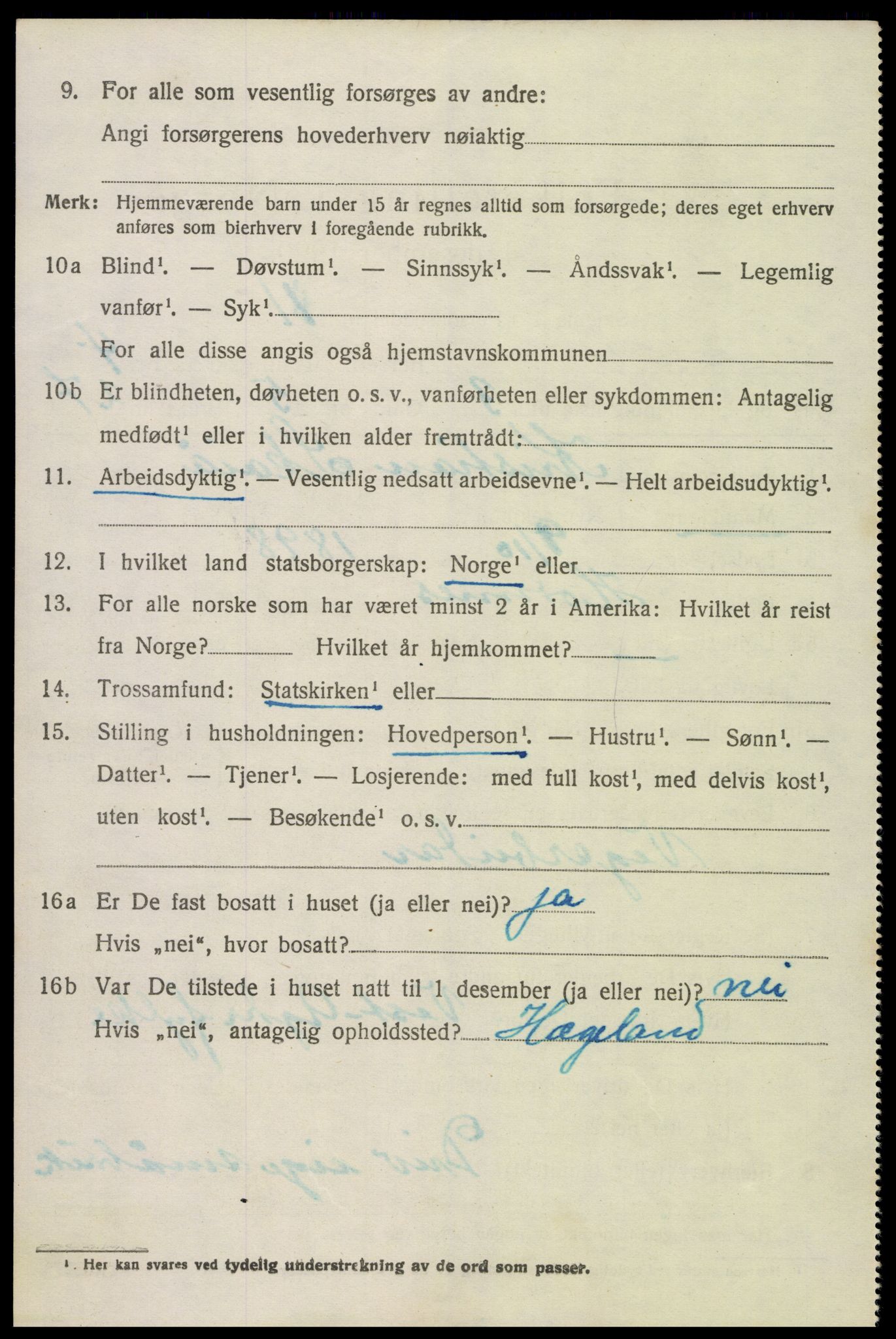 SAK, Folketelling 1920 for 0936 Hornnes herred, 1920, s. 1158