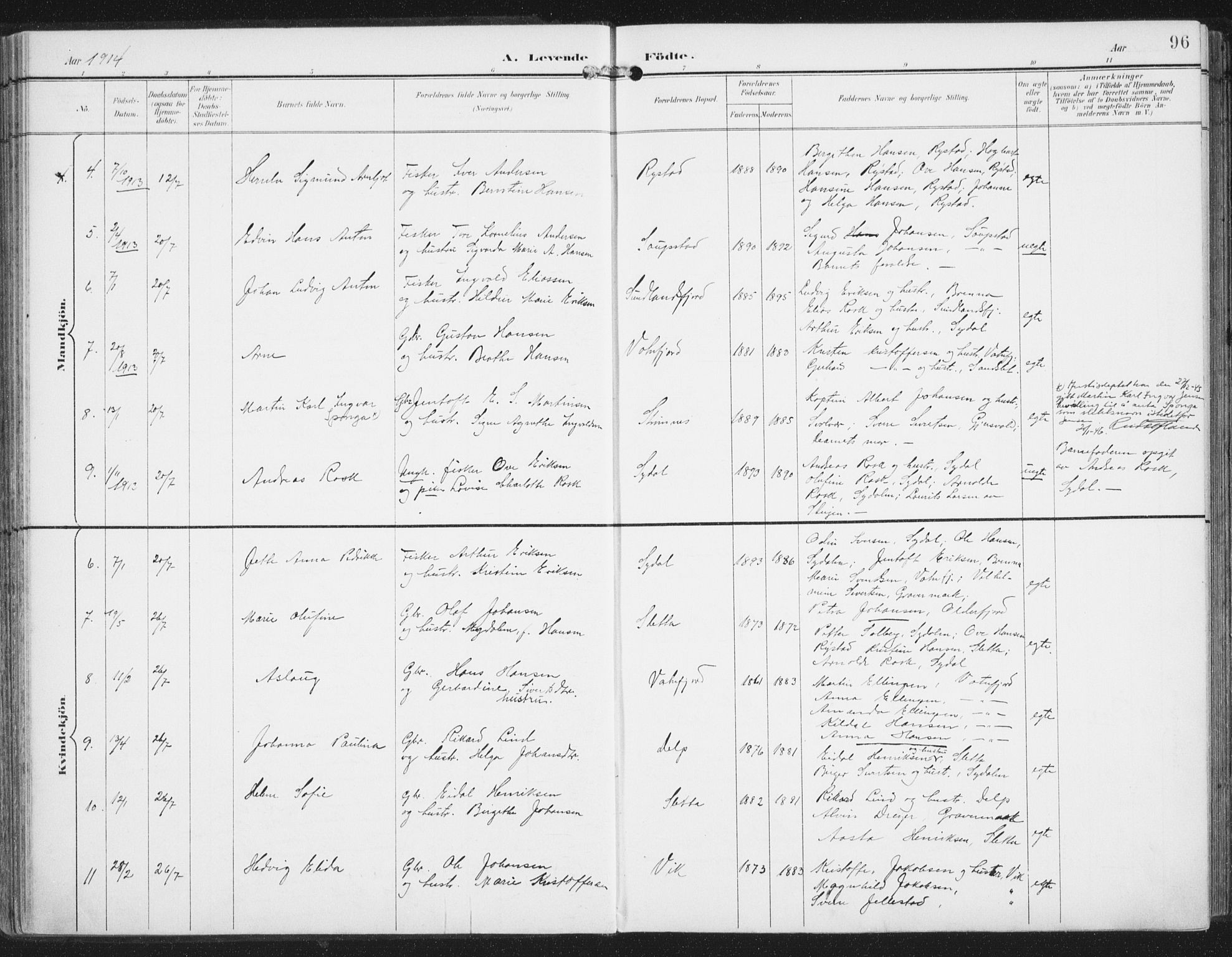 Ministerialprotokoller, klokkerbøker og fødselsregistre - Nordland, AV/SAT-A-1459/876/L1098: Ministerialbok nr. 876A04, 1896-1915, s. 96