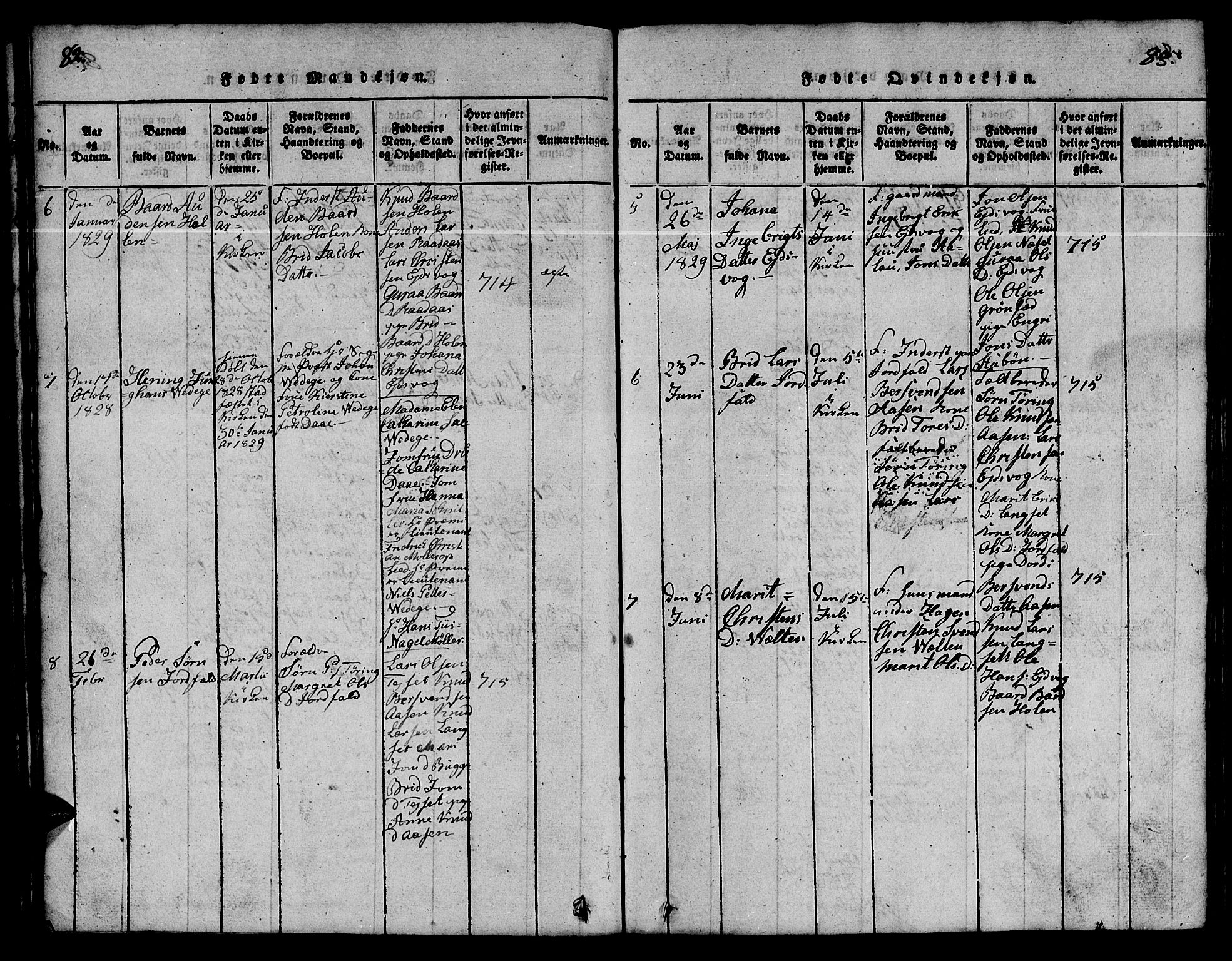 Ministerialprotokoller, klokkerbøker og fødselsregistre - Møre og Romsdal, AV/SAT-A-1454/551/L0629: Klokkerbok nr. 551C01, 1818-1839, s. 82-83