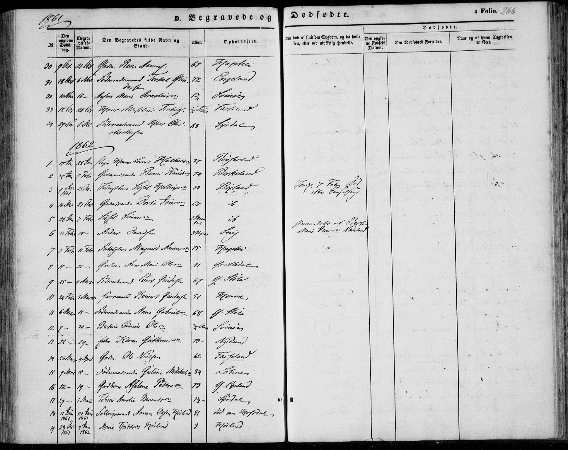 Sør-Audnedal sokneprestkontor, SAK/1111-0039/F/Fa/Fab/L0007: Ministerialbok nr. A 7, 1855-1876, s. 266