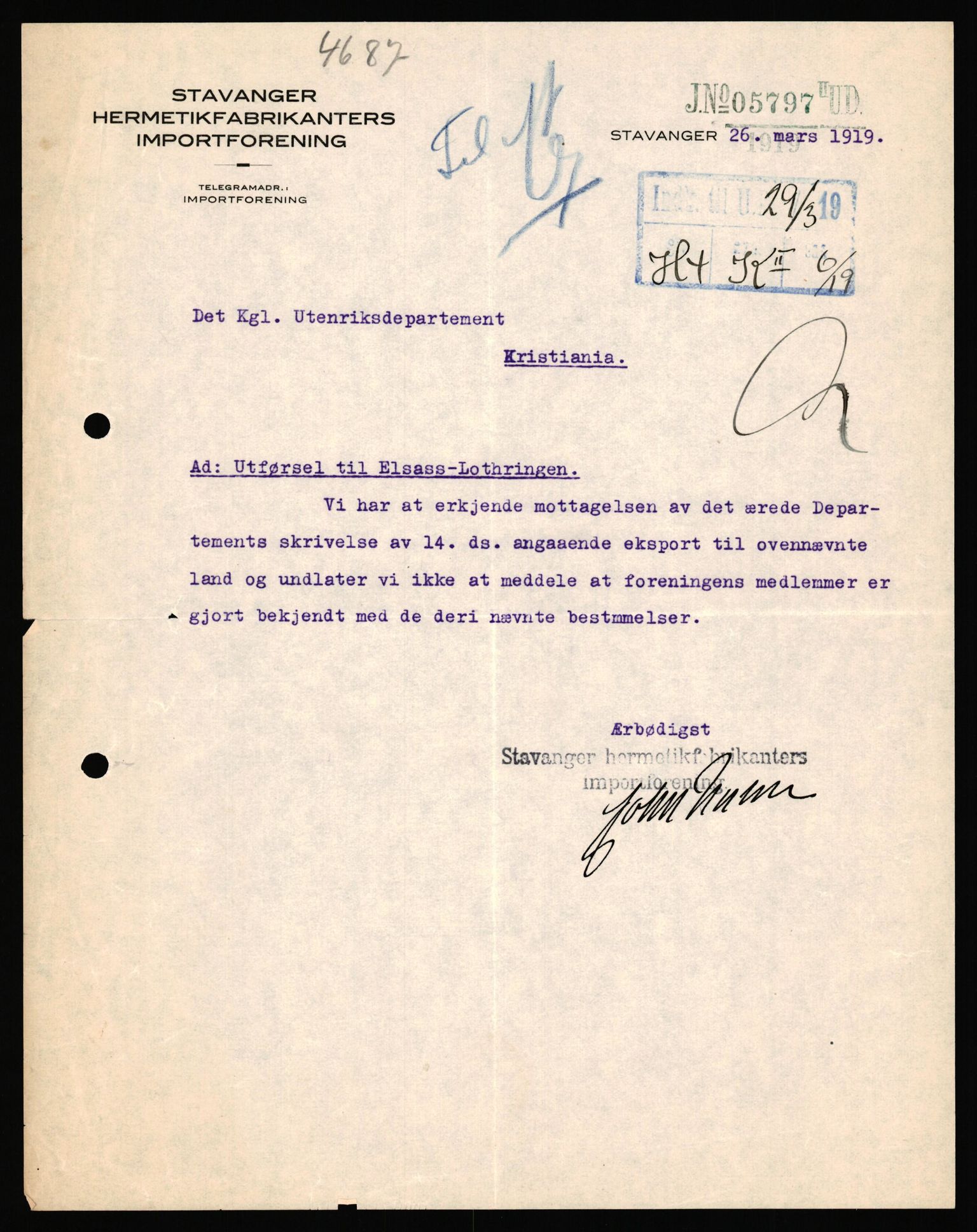 Utenriksdepartementet, AV/RA-S-2259, 1919, s. 7