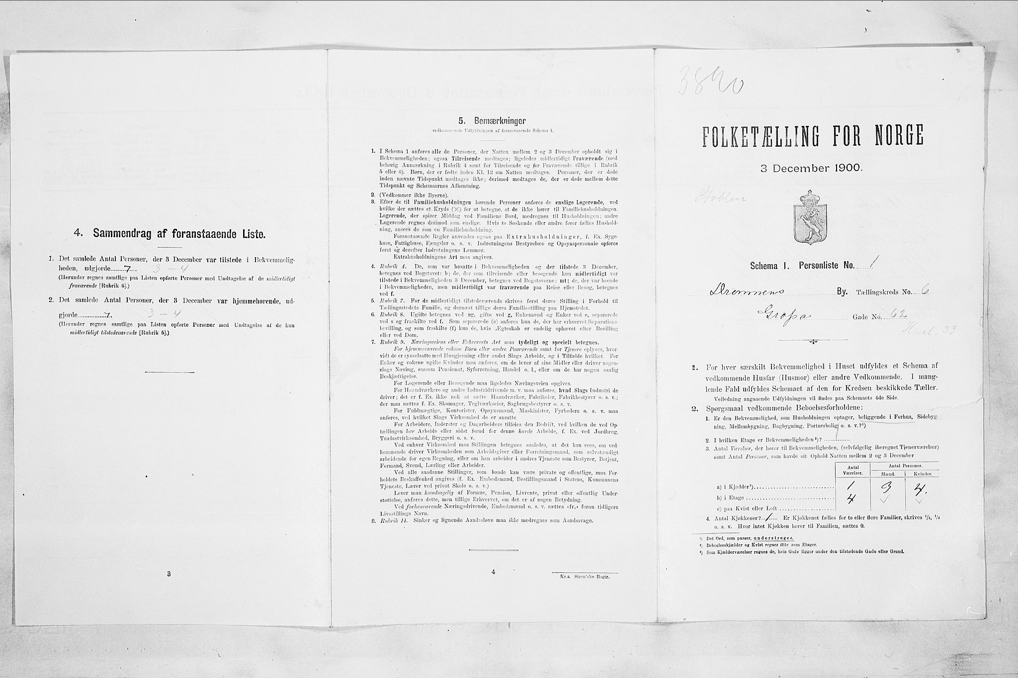 RA, Folketelling 1900 for 0602 Drammen kjøpstad, 1900, s. 1152