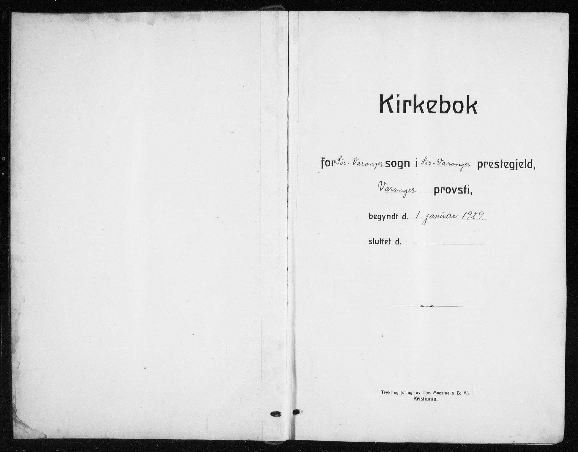 Sør-Varanger sokneprestkontor, SATØ/S-1331/H/Hb/L0006klokker: Klokkerbok nr. 6, 1929-1938