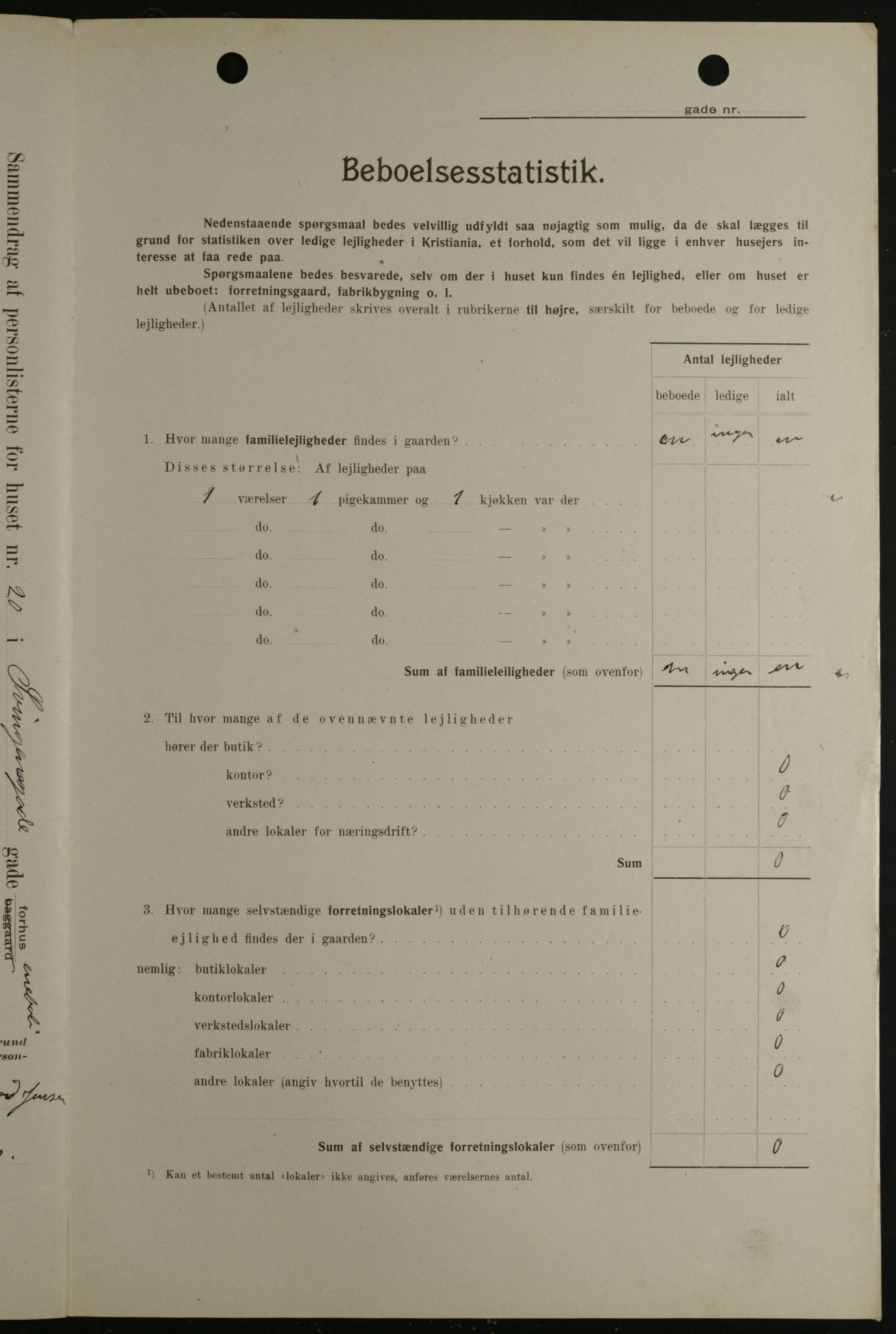 OBA, Kommunal folketelling 1.2.1908 for Kristiania kjøpstad, 1908, s. 95473