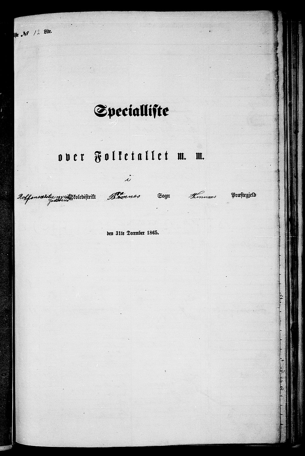 RA, Folketelling 1865 for 1218P Finnås prestegjeld, 1865, s. 159