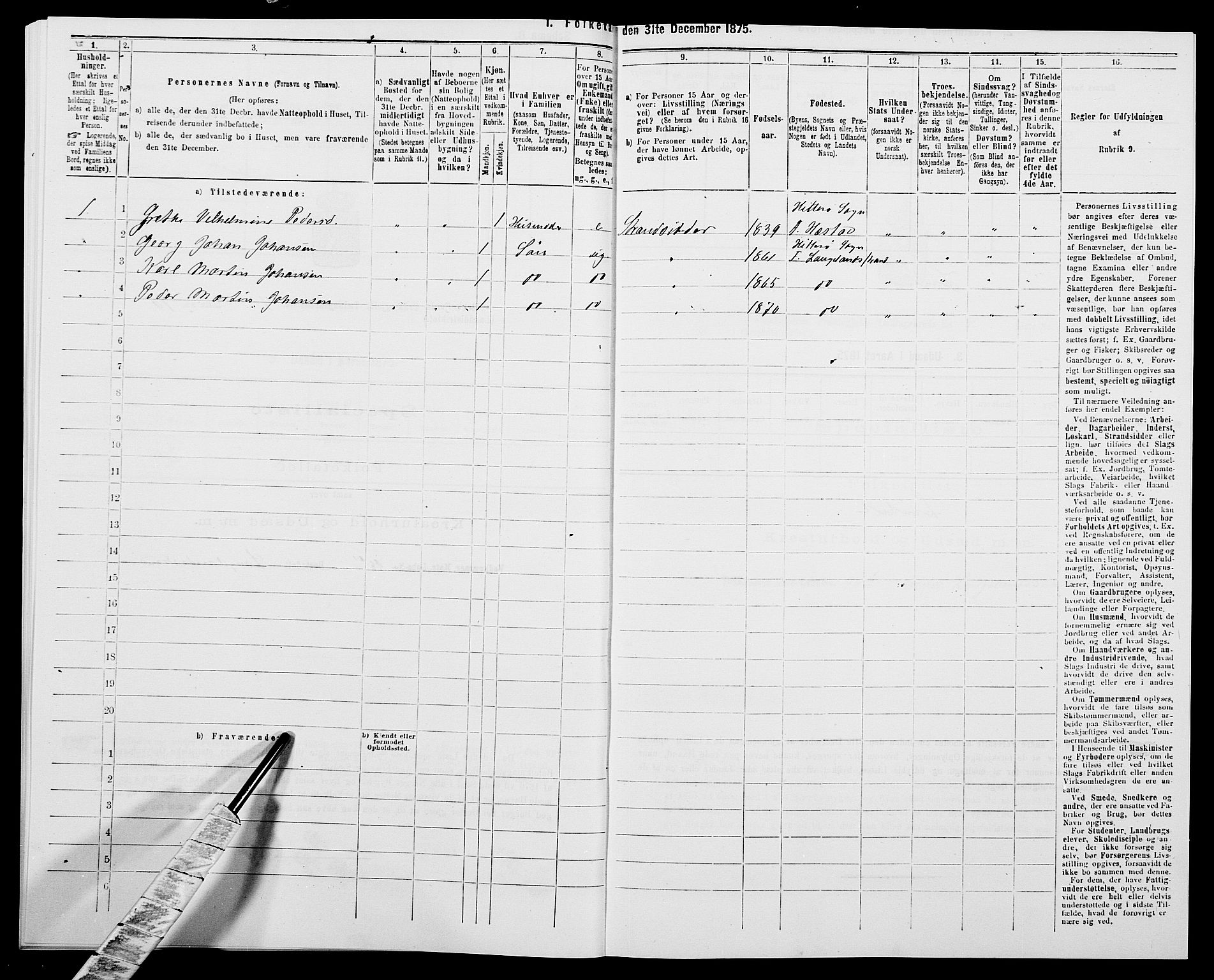 SAK, Folketelling 1875 for 1042L Flekkefjord prestegjeld, Nes sokn og Hidra sokn, 1875, s. 553