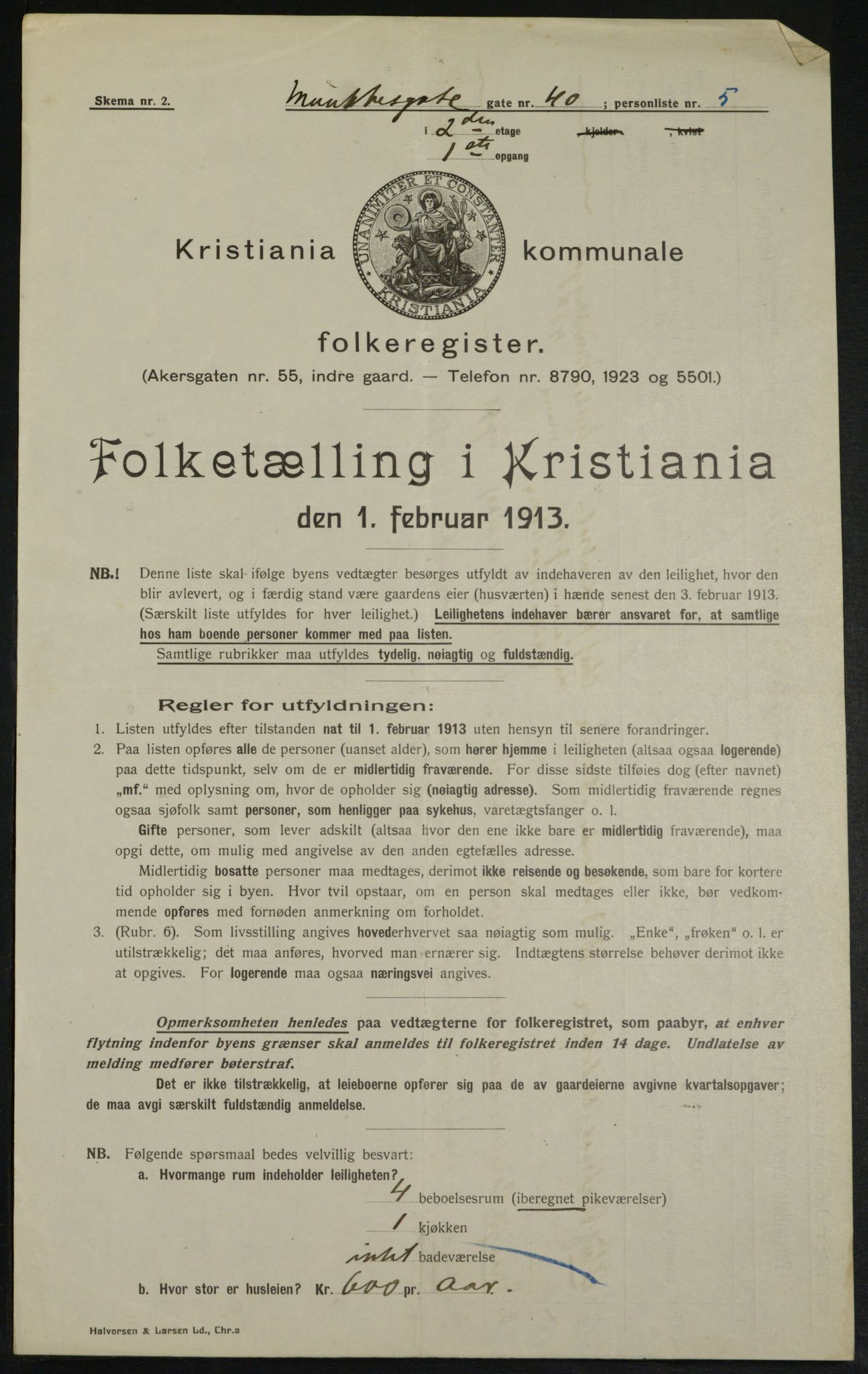 OBA, Kommunal folketelling 1.2.1913 for Kristiania, 1913, s. 68129