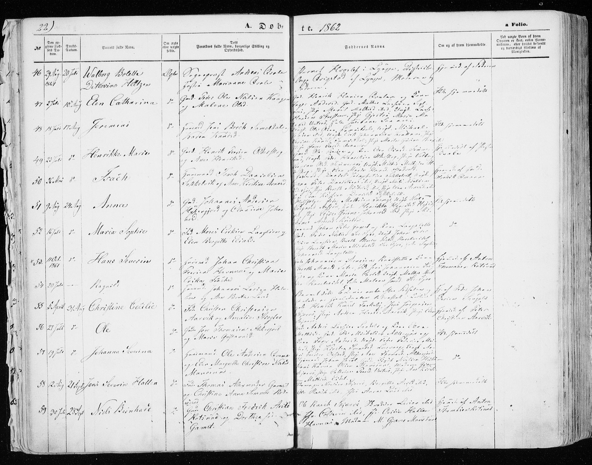 Skjervøy sokneprestkontor, AV/SATØ-S-1300/H/Ha/Haa/L0007kirke: Ministerialbok nr. 7, 1860-1870, s. 22