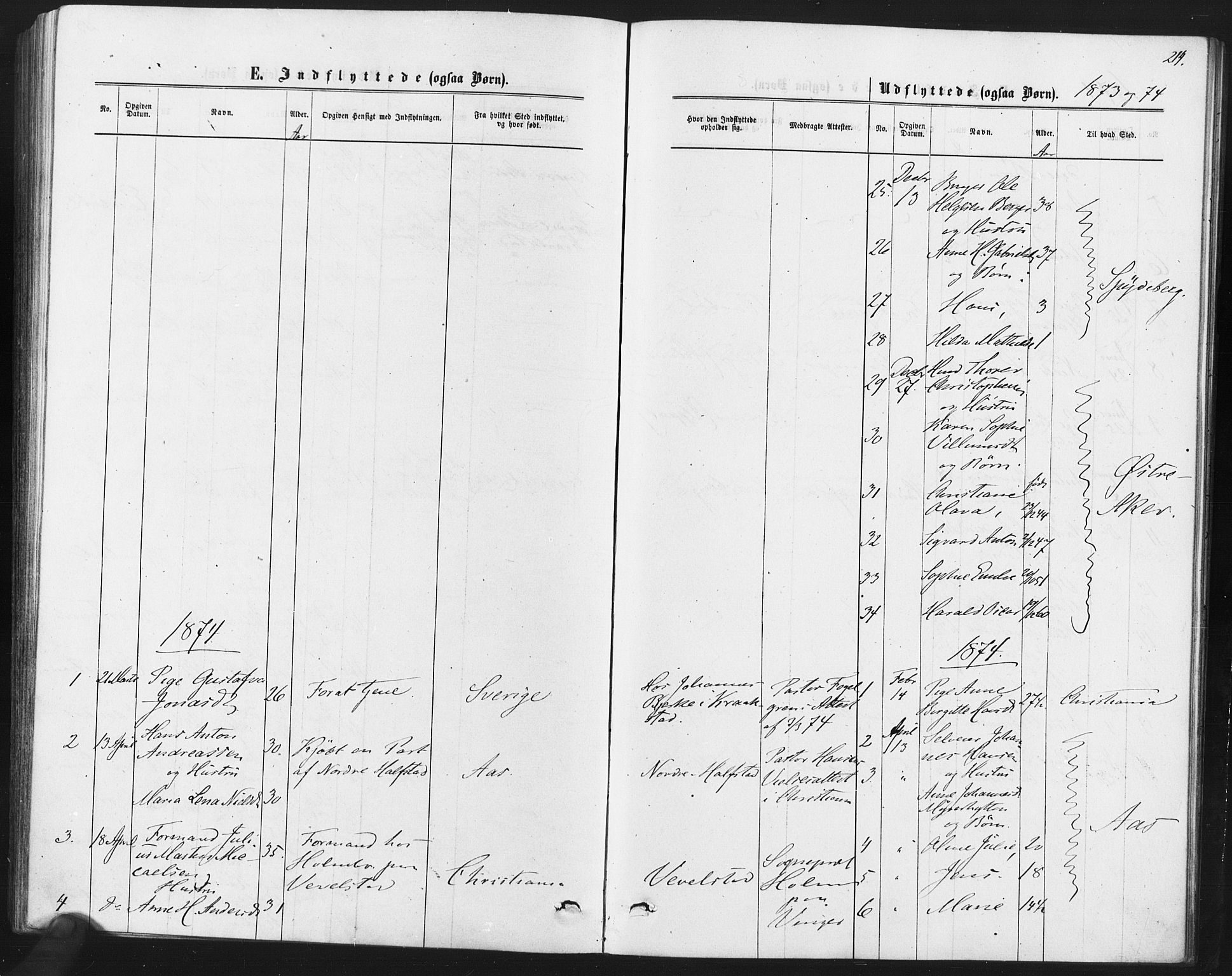Kråkstad prestekontor Kirkebøker, SAO/A-10125a/F/Fa/L0008: Ministerialbok nr. I 8, 1870-1879, s. 214