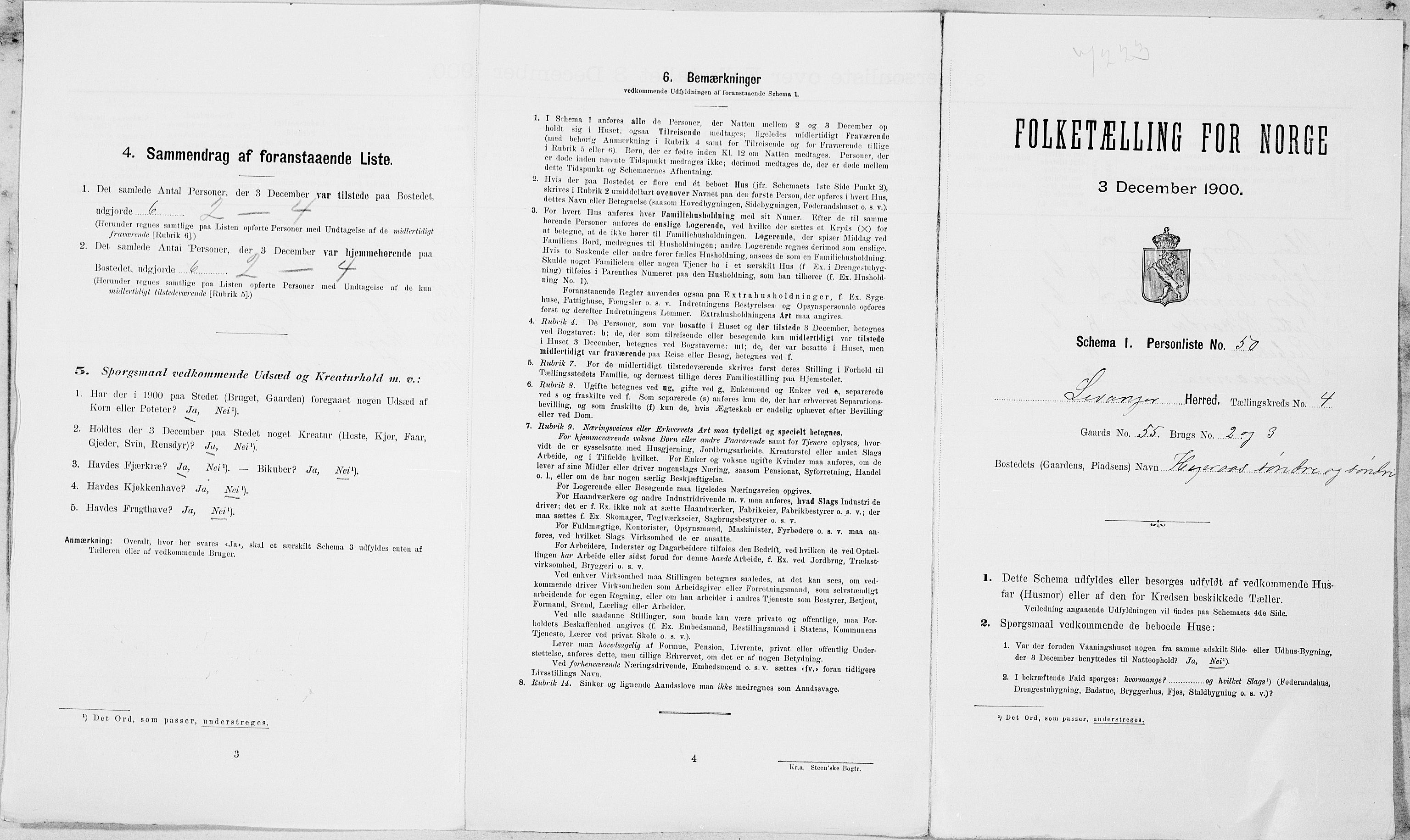 SAT, Folketelling 1900 for 1720 Levanger herred, 1900, s. 705