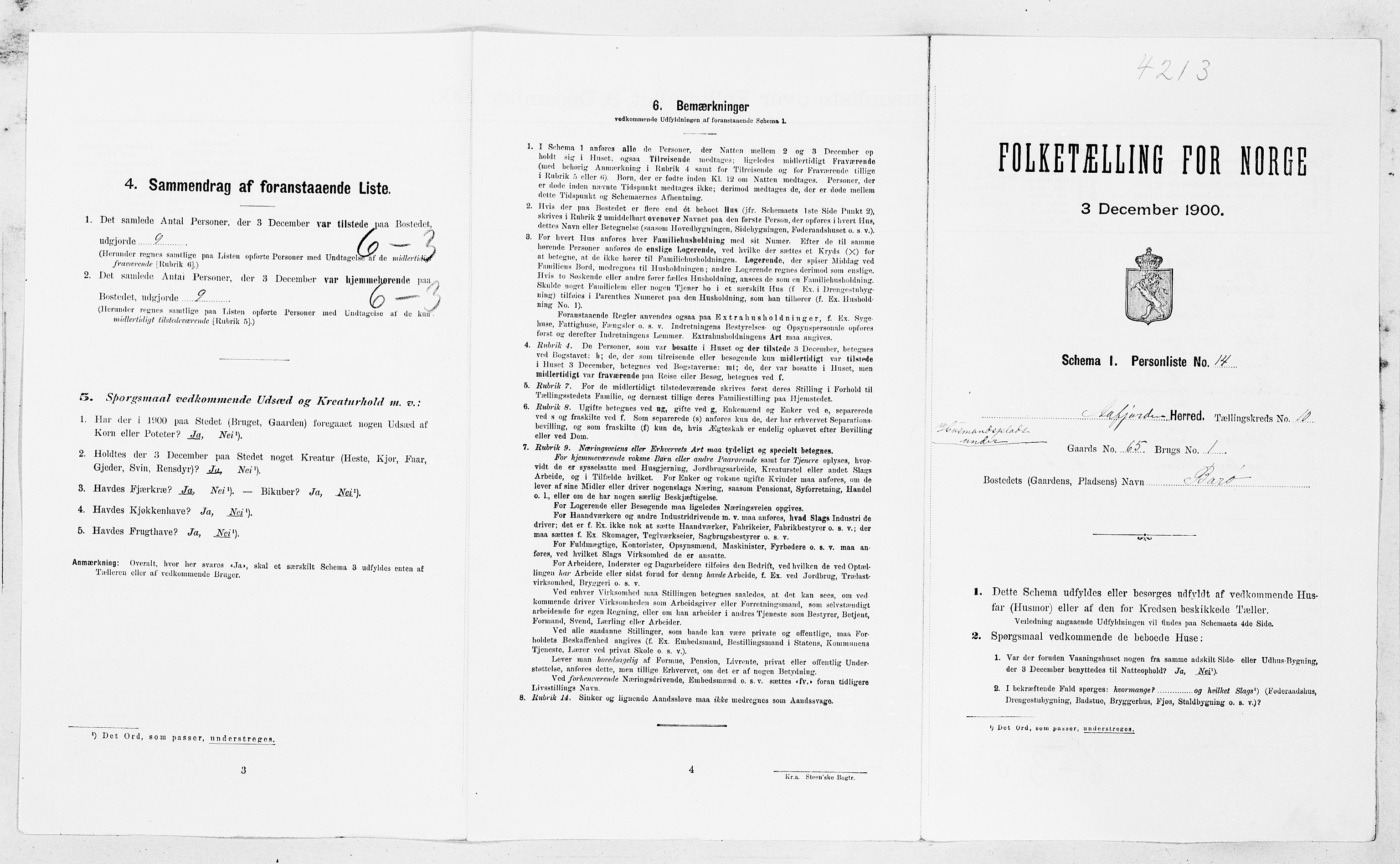 SAT, Folketelling 1900 for 1630 Aa herred, 1900, s. 639