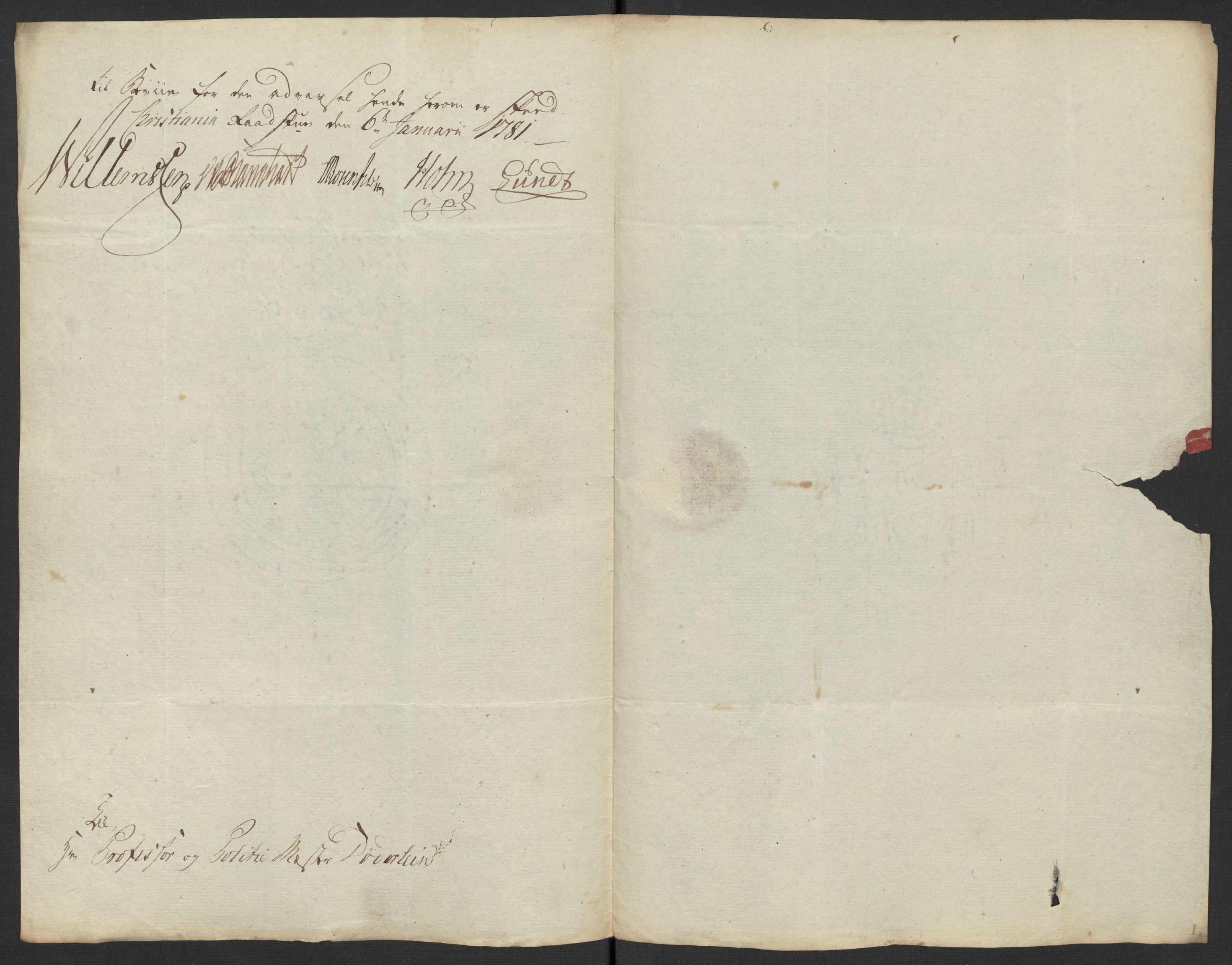 Oslo politidistrikt, AV/SAO-A-10085/D/Da/L0003: Innkomne brev, pro memoria m.v., 1781, s. 313