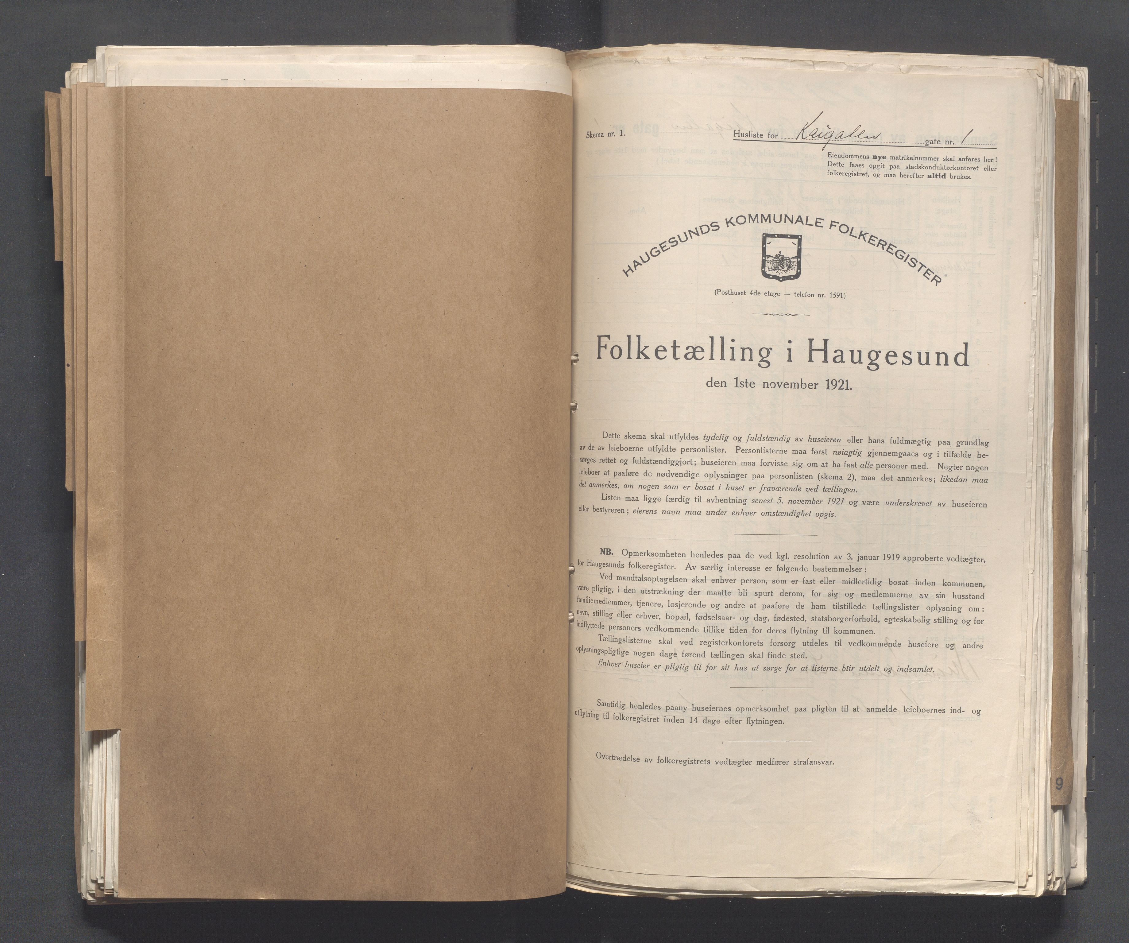 IKAR, Kommunal folketelling 1.11.1921 for Haugesund, 1921, s. 2388