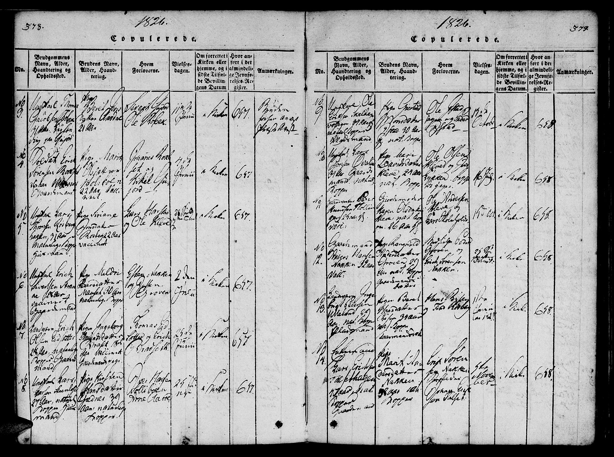 Ministerialprotokoller, klokkerbøker og fødselsregistre - Møre og Romsdal, SAT/A-1454/557/L0679: Ministerialbok nr. 557A01, 1818-1843, s. 378-379