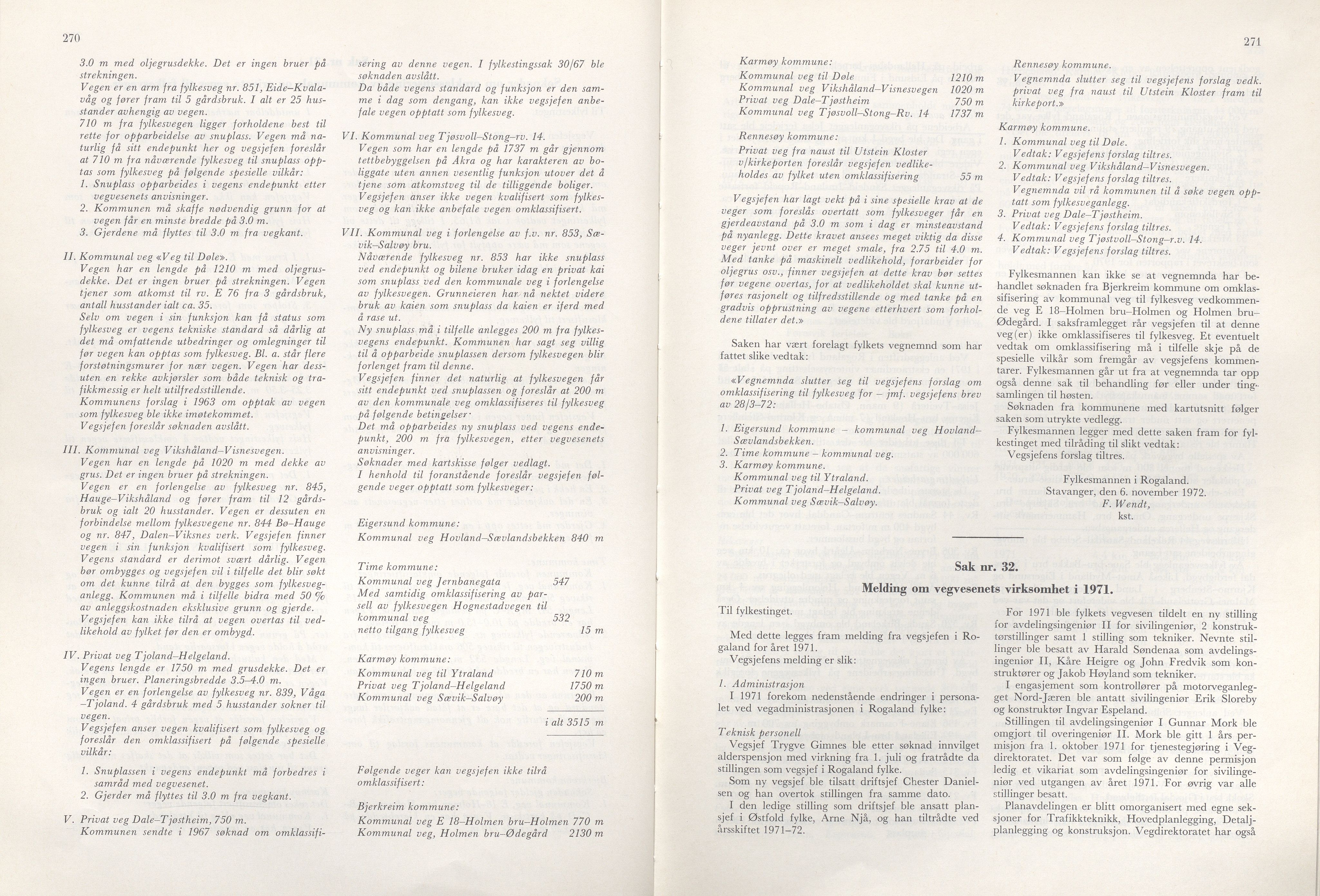 Rogaland fylkeskommune - Fylkesrådmannen , IKAR/A-900/A/Aa/Aaa/L0092: Møtebok , 1972, s. 270-271